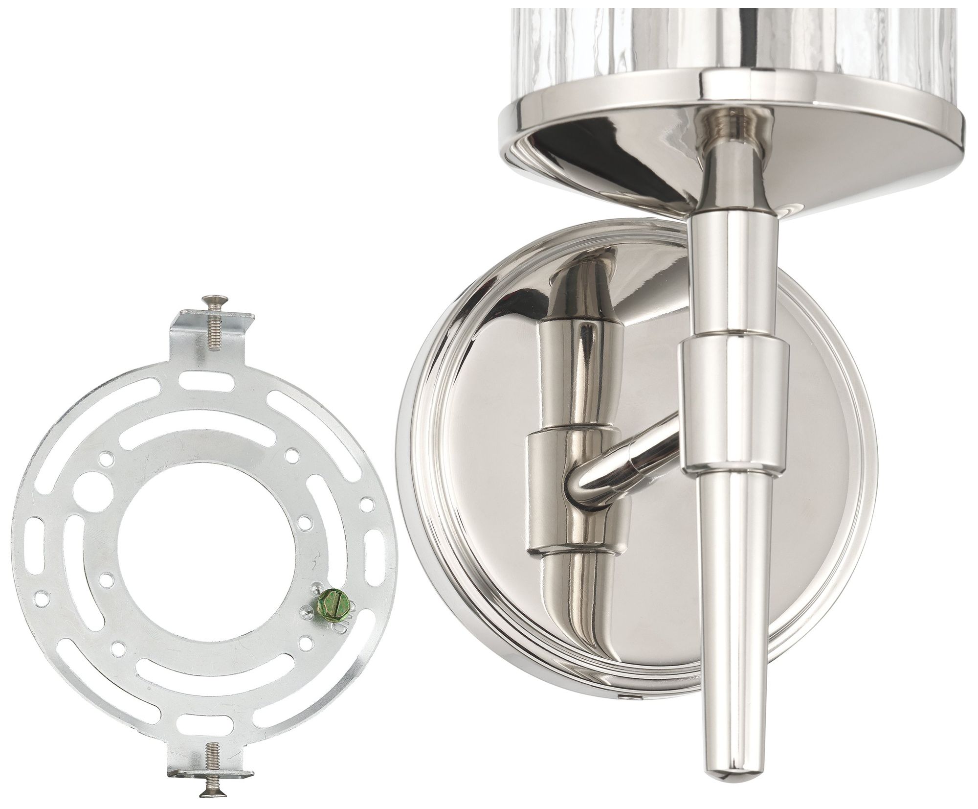 Image 6 Thesis Andrea 5" Polished Nickel Vanity Light w/ Clear Ribbed Glass Shade more views
