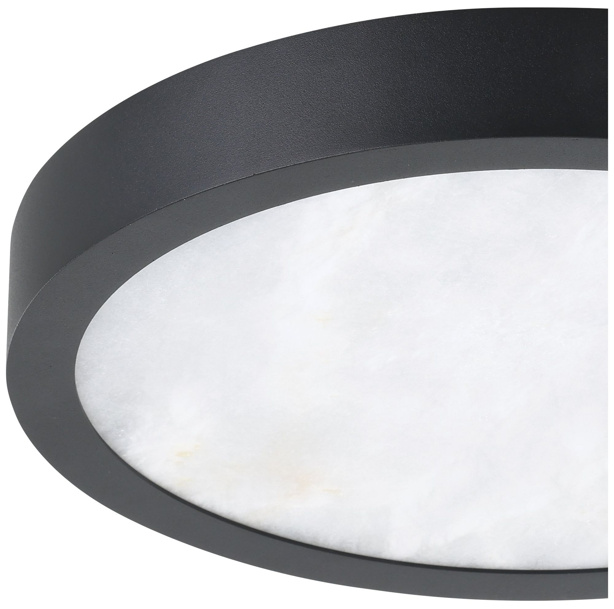 Image 5 Thesis Argyle 12" Textured Black & Natural Alabaster 5CCT LED Flush Mount more views