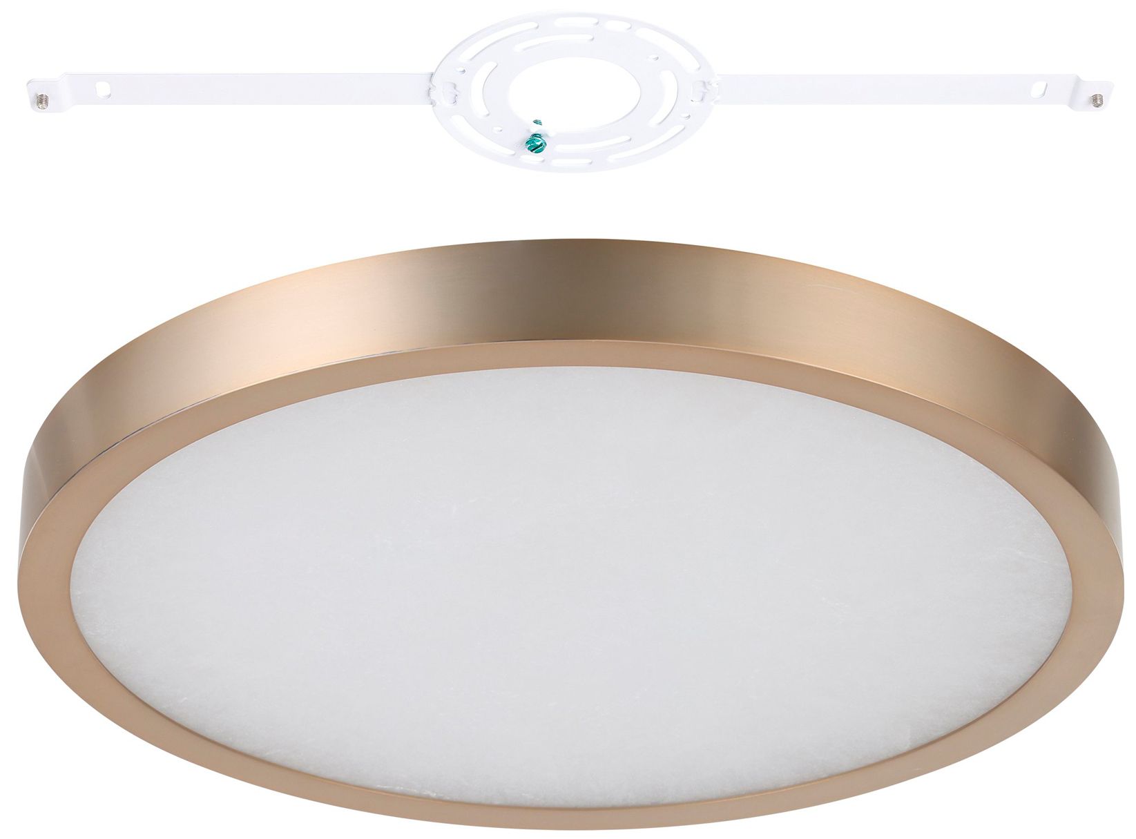 Image 6 Thesis Argyle 16" Champagne Gold & Natural Alabaster 5CCT LED Flush Mount more views