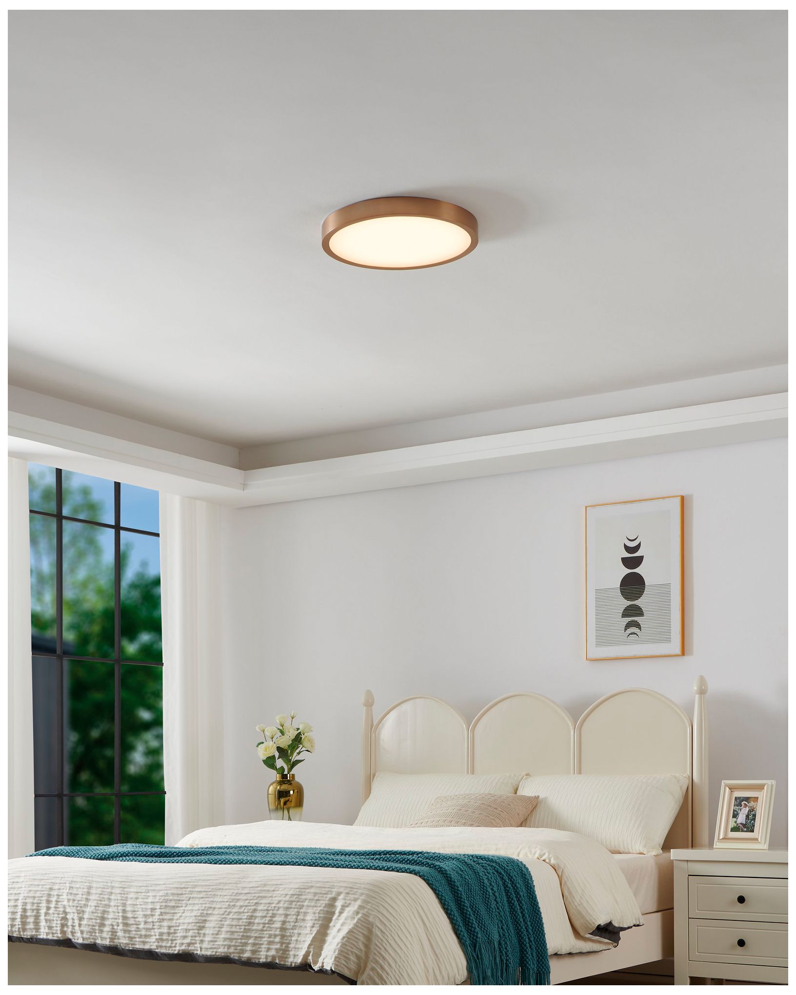 Image 7 Thesis Argyle 16" Champagne Gold & Natural Alabaster 5CCT LED Flush Mount more views