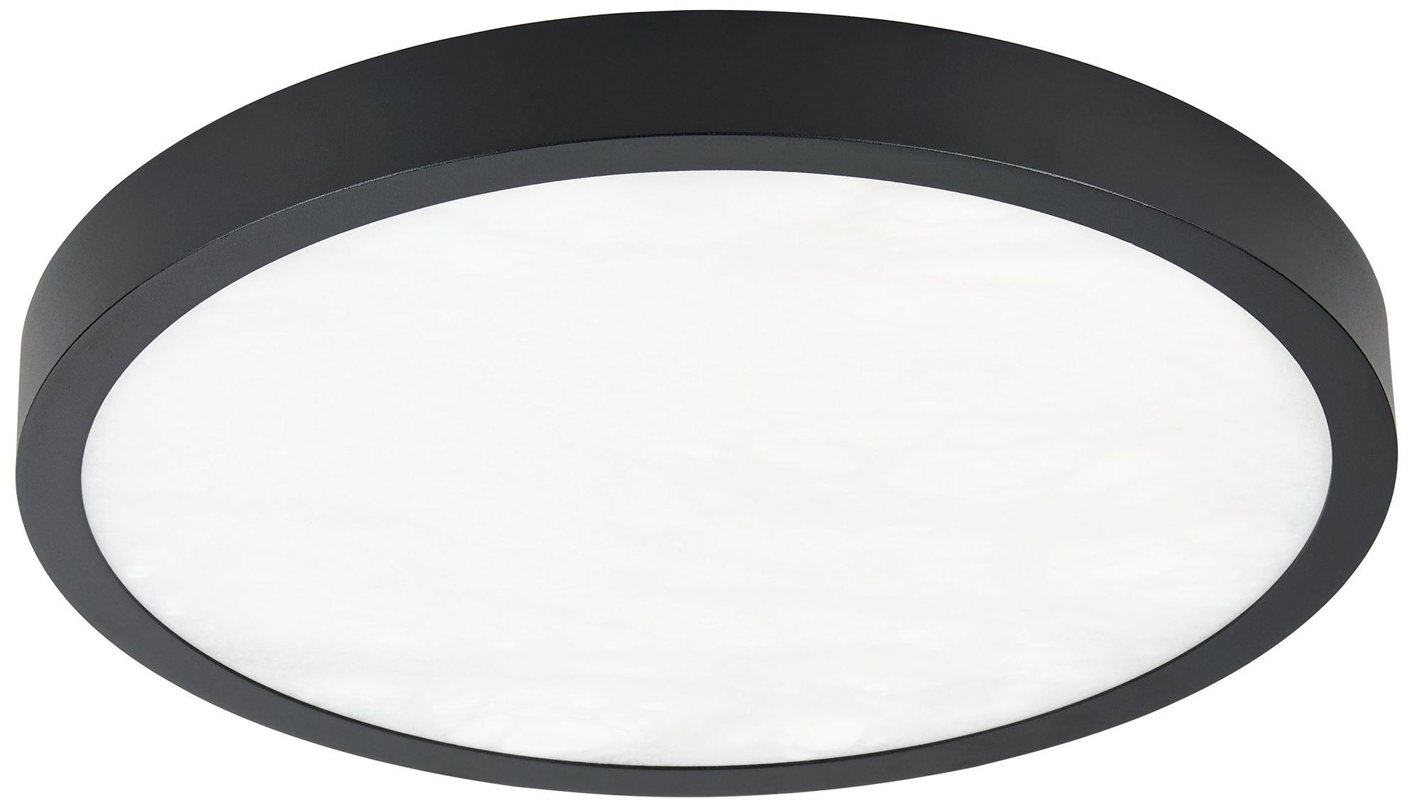 Image 2 Thesis Argyle 16" Textured Black, Natural Alabaster 5CCT LED Flush Mount