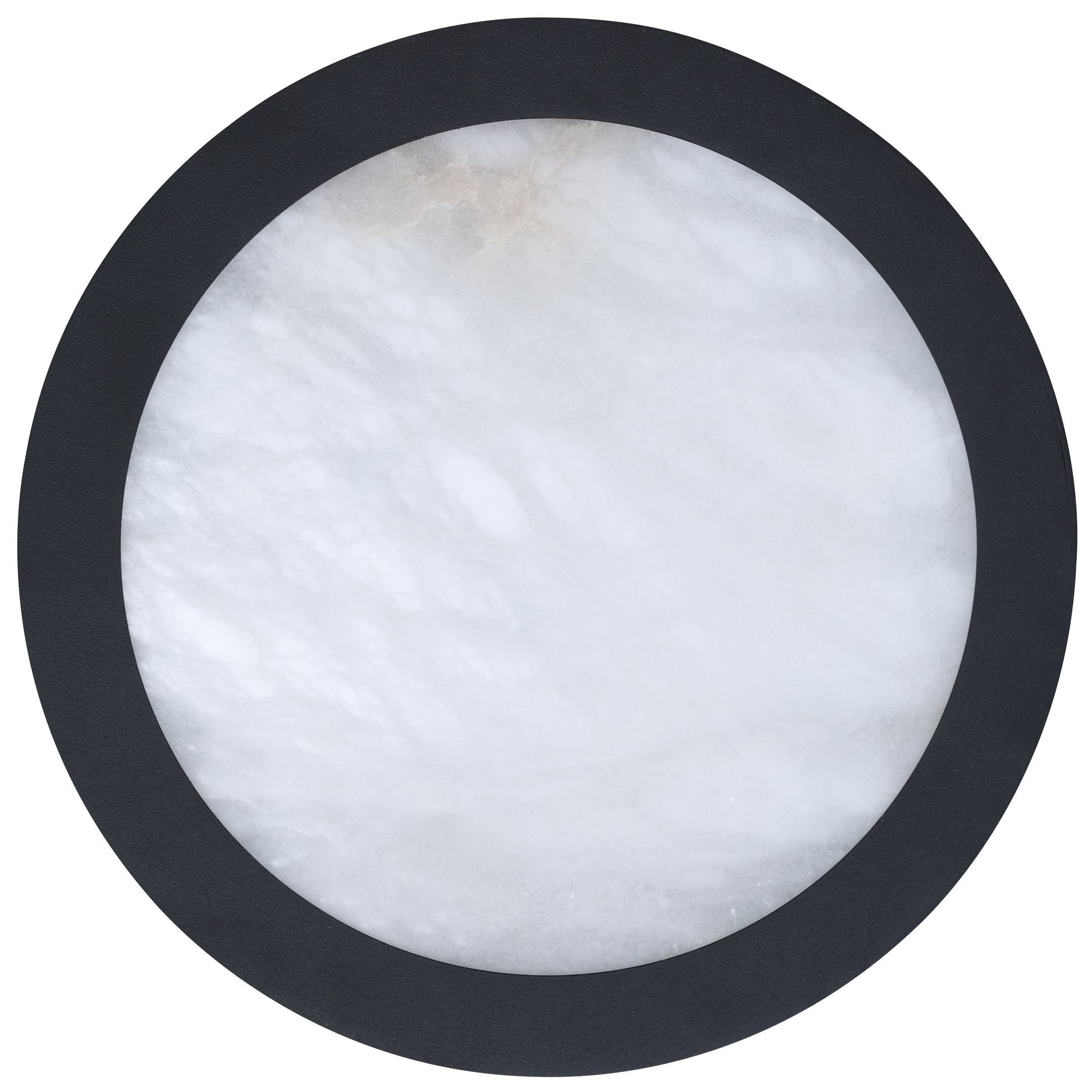 Image 4 Thesis Argyle 8 in. Textured Black / Nat. Alabaster 5CCT LED Flush Mount more views