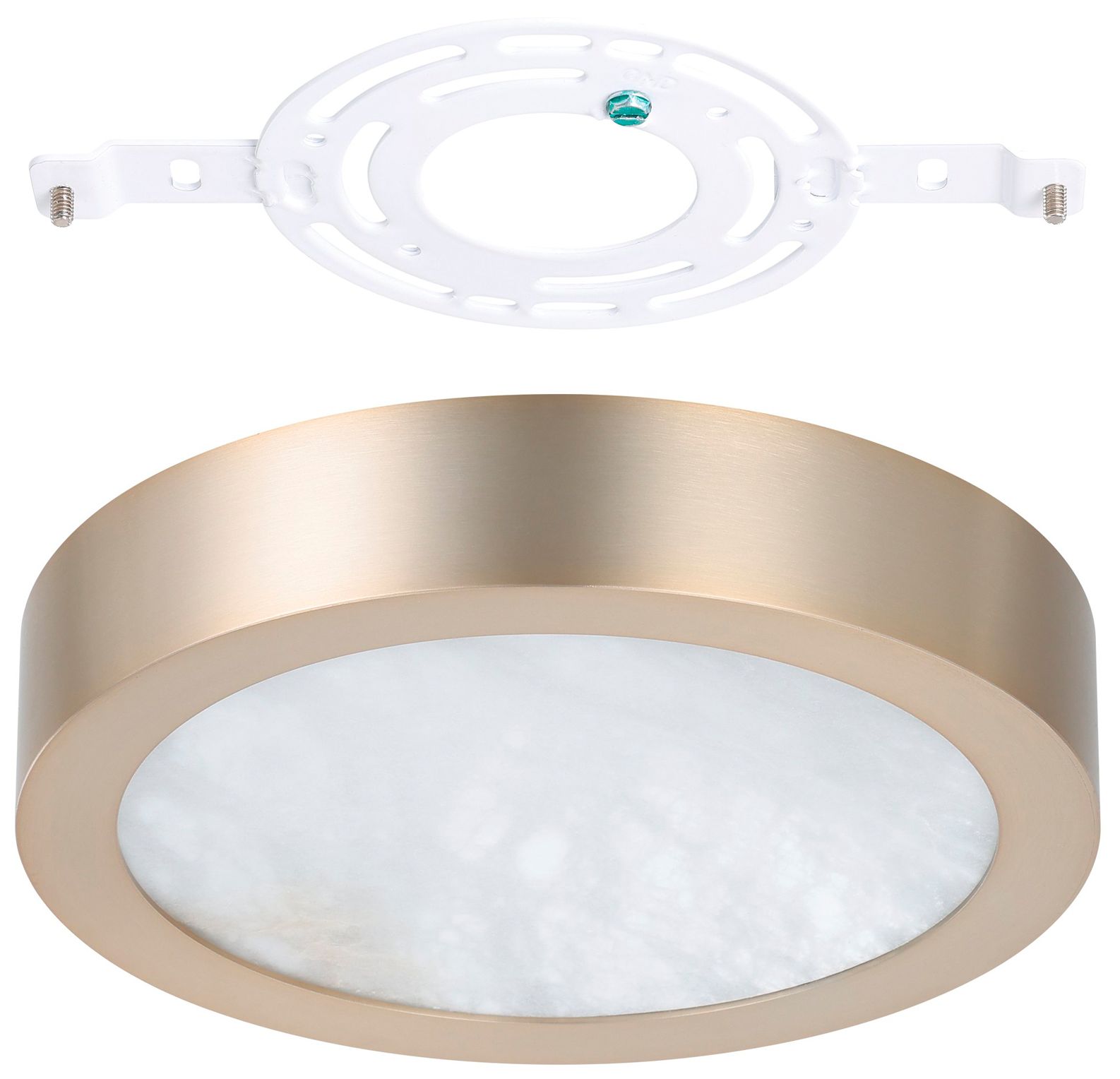 Image 6 Thesis Argyle 8 inch Champagne Gold/Natural Alabaster LED Flush Mount more views