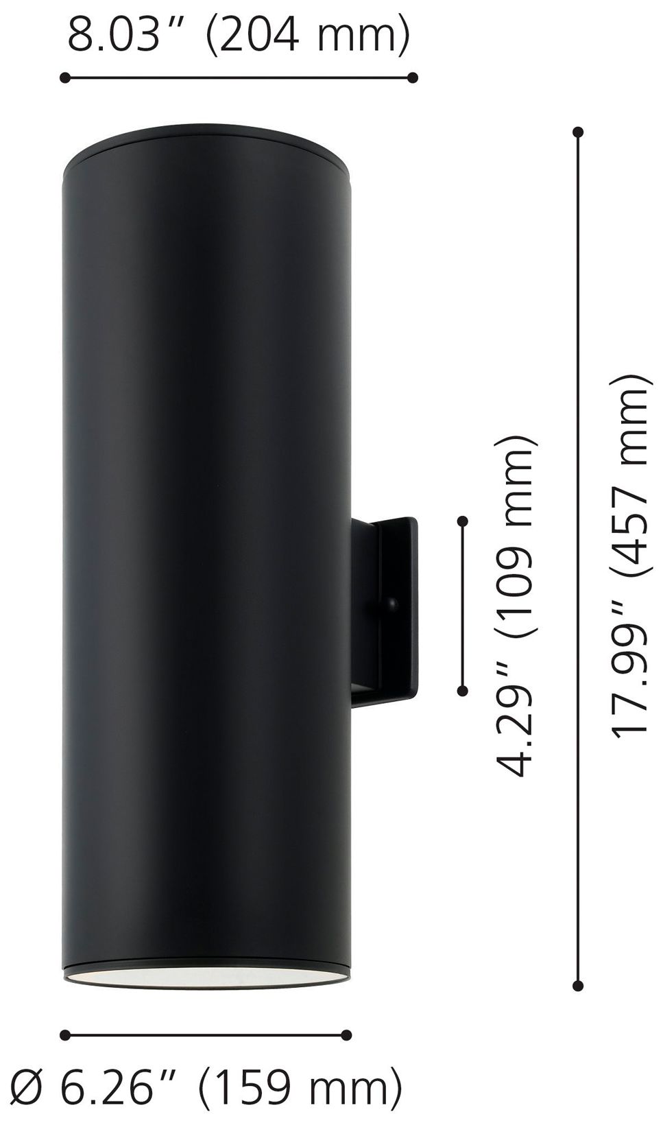 Image 3 Thesis Ascoli 18 inch 2-light Black Exterior Wall Sconce more views