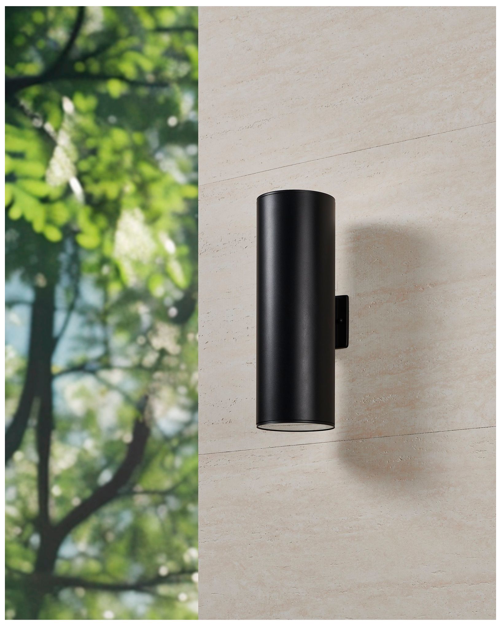 Thesis Ascoli 18 inch 2-light Black Exterior Wall Sconce
