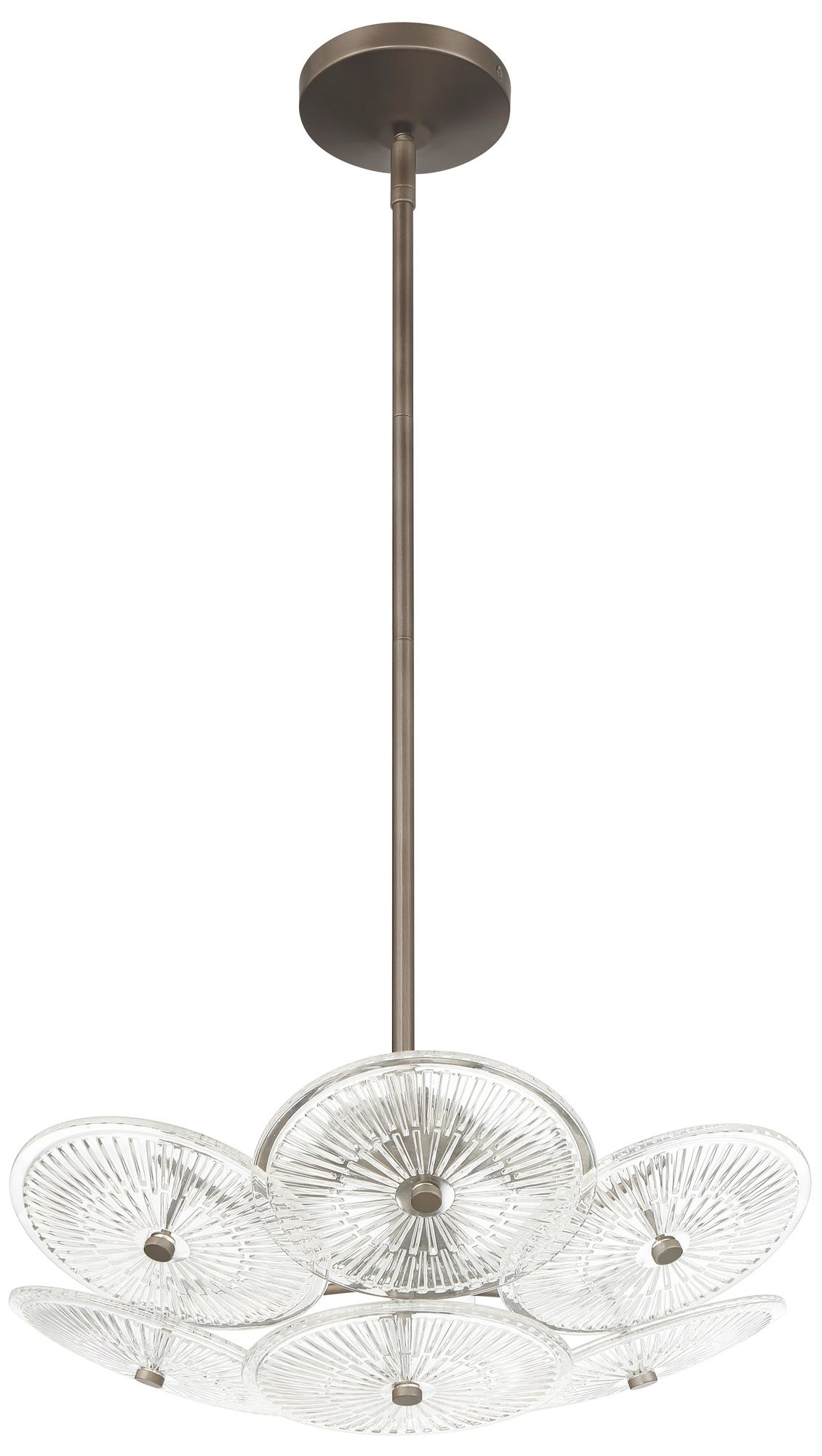 Thesis Avril 18" 4 Light Forged Bronze Convertible Pendant