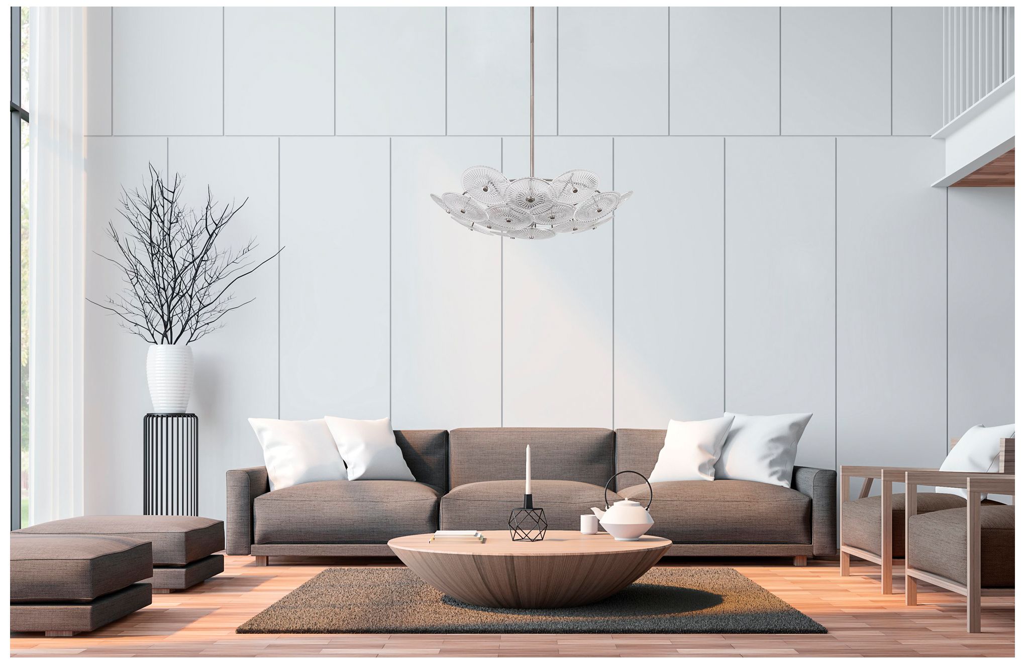 Image 7 Thesis Avril 29" 6 Light Forged Bronze Chandelier more views