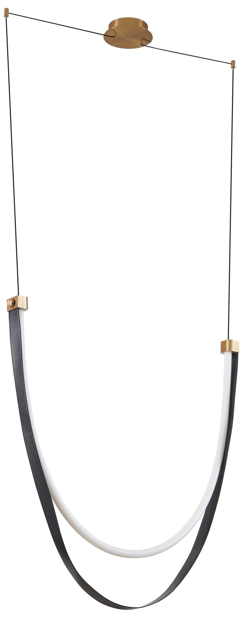 Thesis Ayers 43" 1 Lt Champagne Gold w/ Black & Brown LED Linear Chandelier