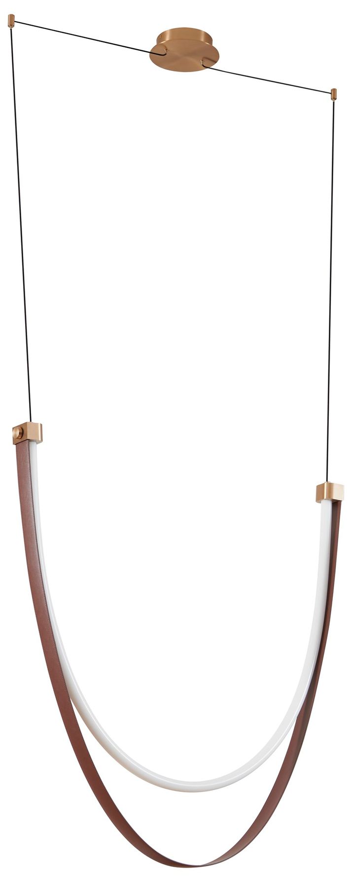 Image 3 Thesis Ayers 43" 1 Lt Champagne Gold w/ Black & Brown LED Linear Chandelier more views