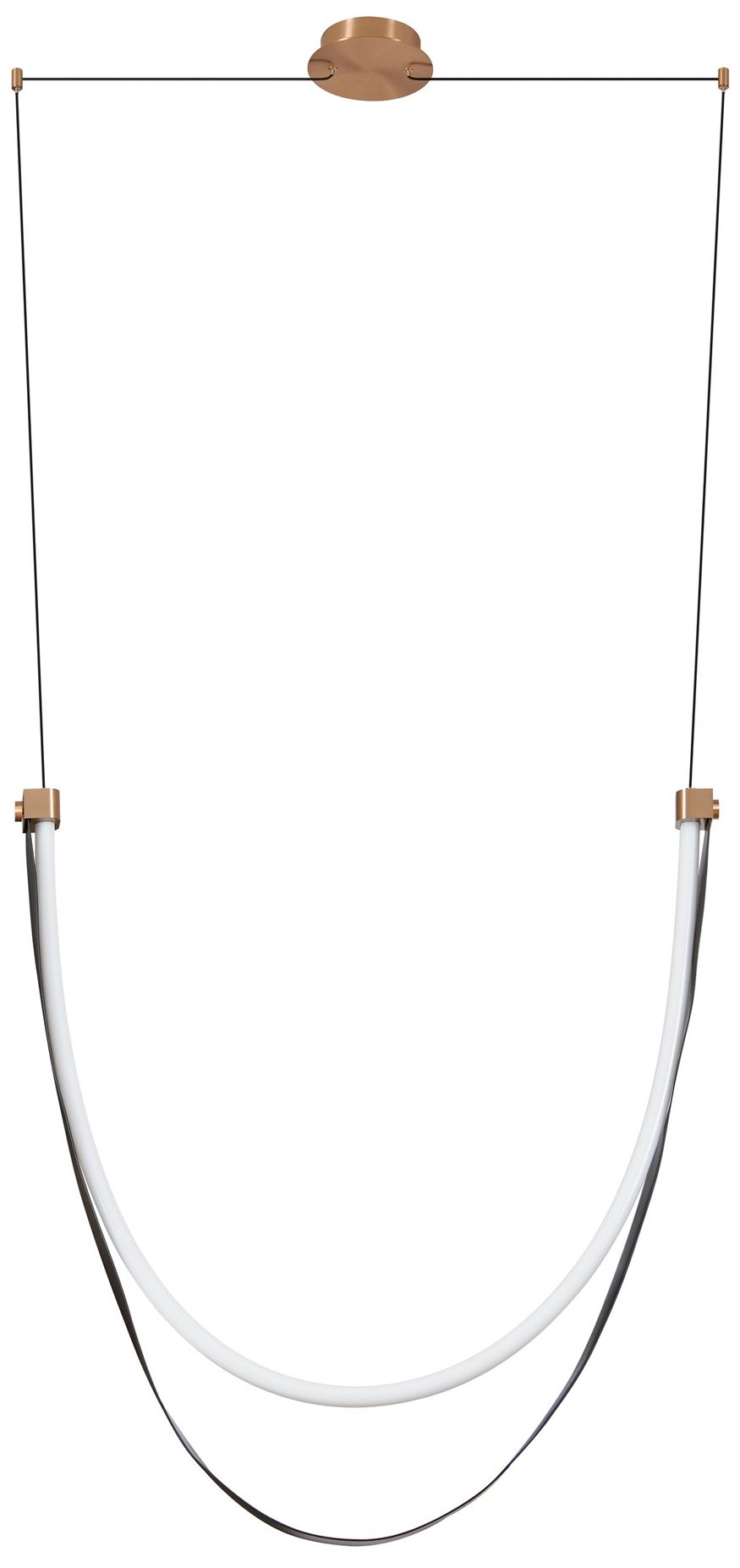 Image 4 Thesis Ayers 43" 1 Lt Champagne Gold w/ Black & Brown LED Linear Chandelier more views