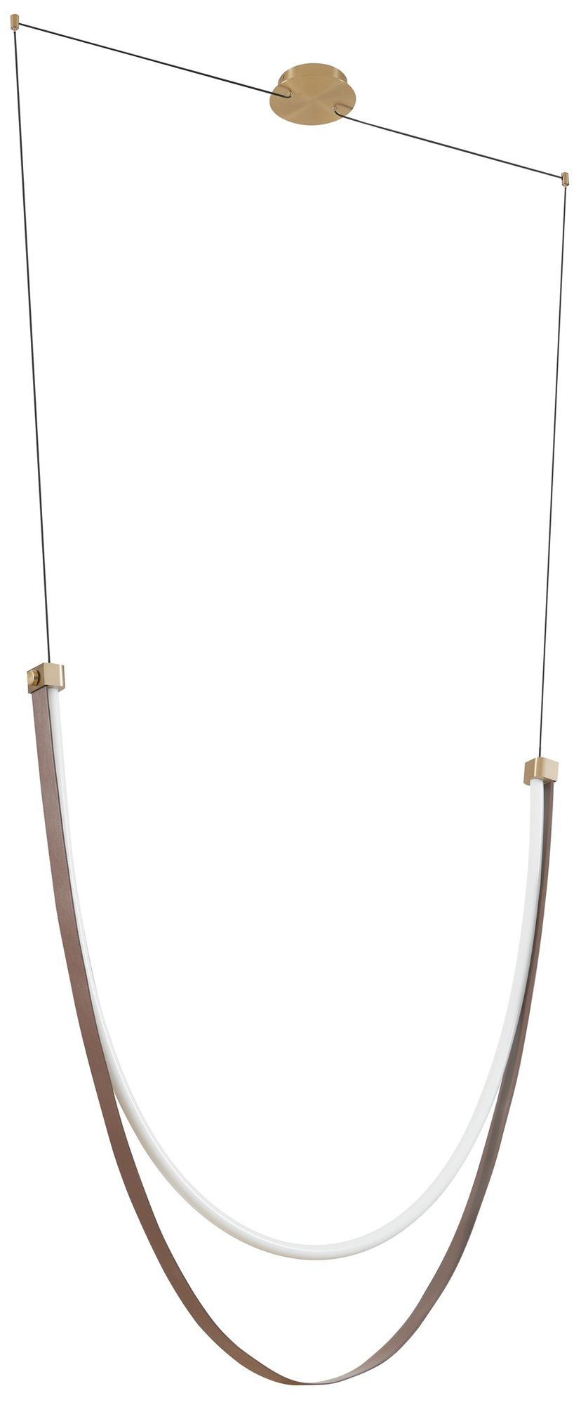 Image 2 Thesis Ayers 59" 1 Lt Champagne Gold with Black and Brown LED Chandelier