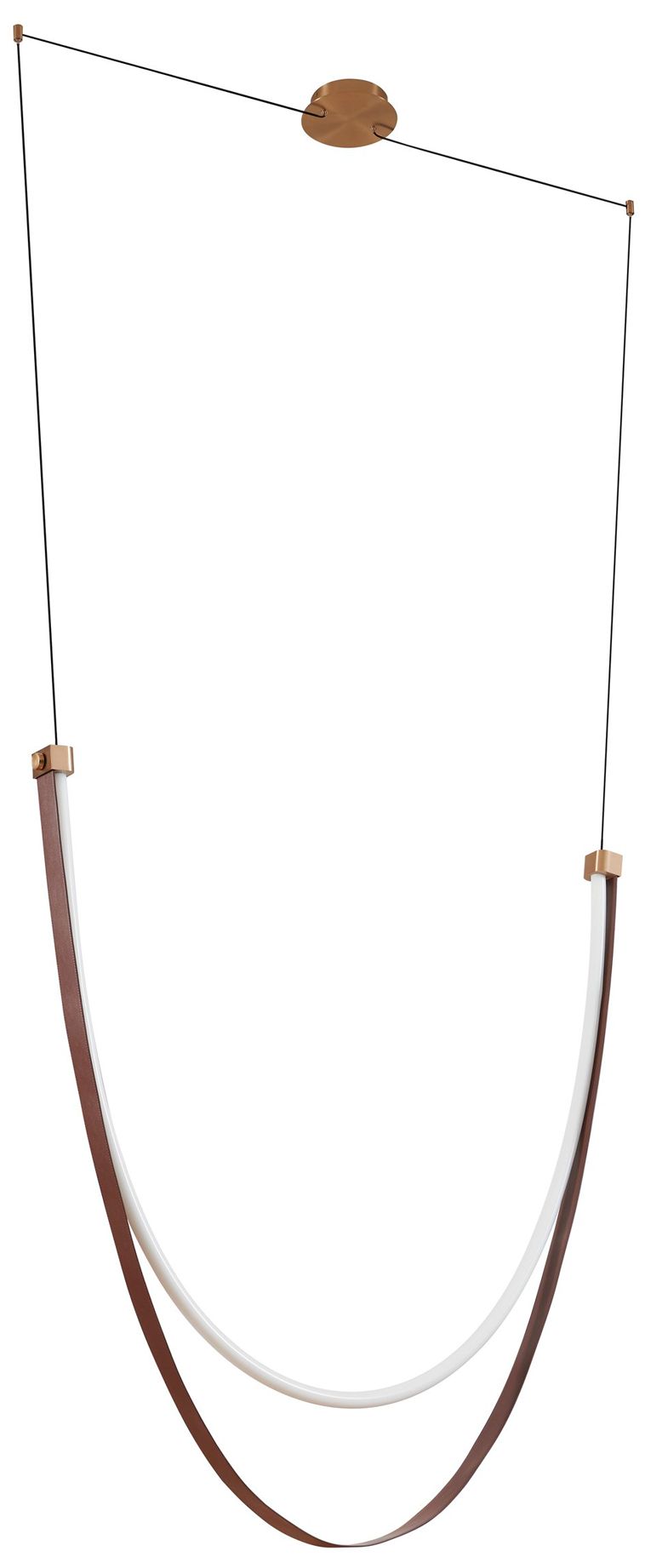 Image 3 Thesis Ayers 59" 1 Lt Champagne Gold with Black and Brown LED Chandelier more views