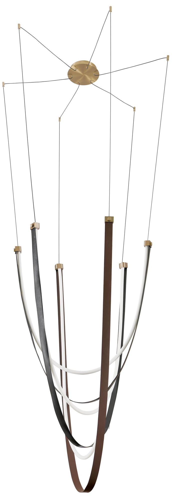 Thesis Ayers 59" 3 Light Champagne Gold w/ Black and Brown LED Chandelier