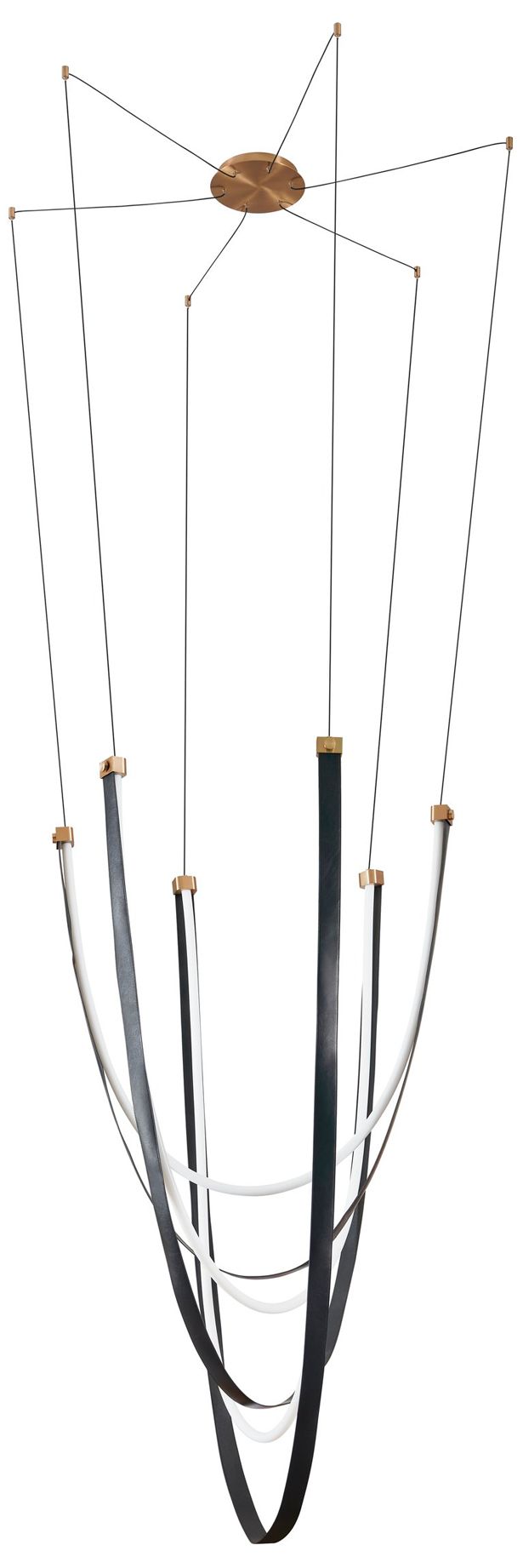 Image 3 Thesis Ayers 59" 3 Light Champagne Gold w/ Black and Brown LED Chandelier more views