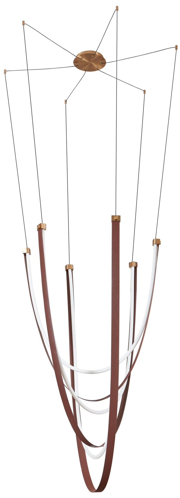 Image 4 Thesis Ayers 59" 3 Light Champagne Gold w/ Black and Brown LED Chandelier more views