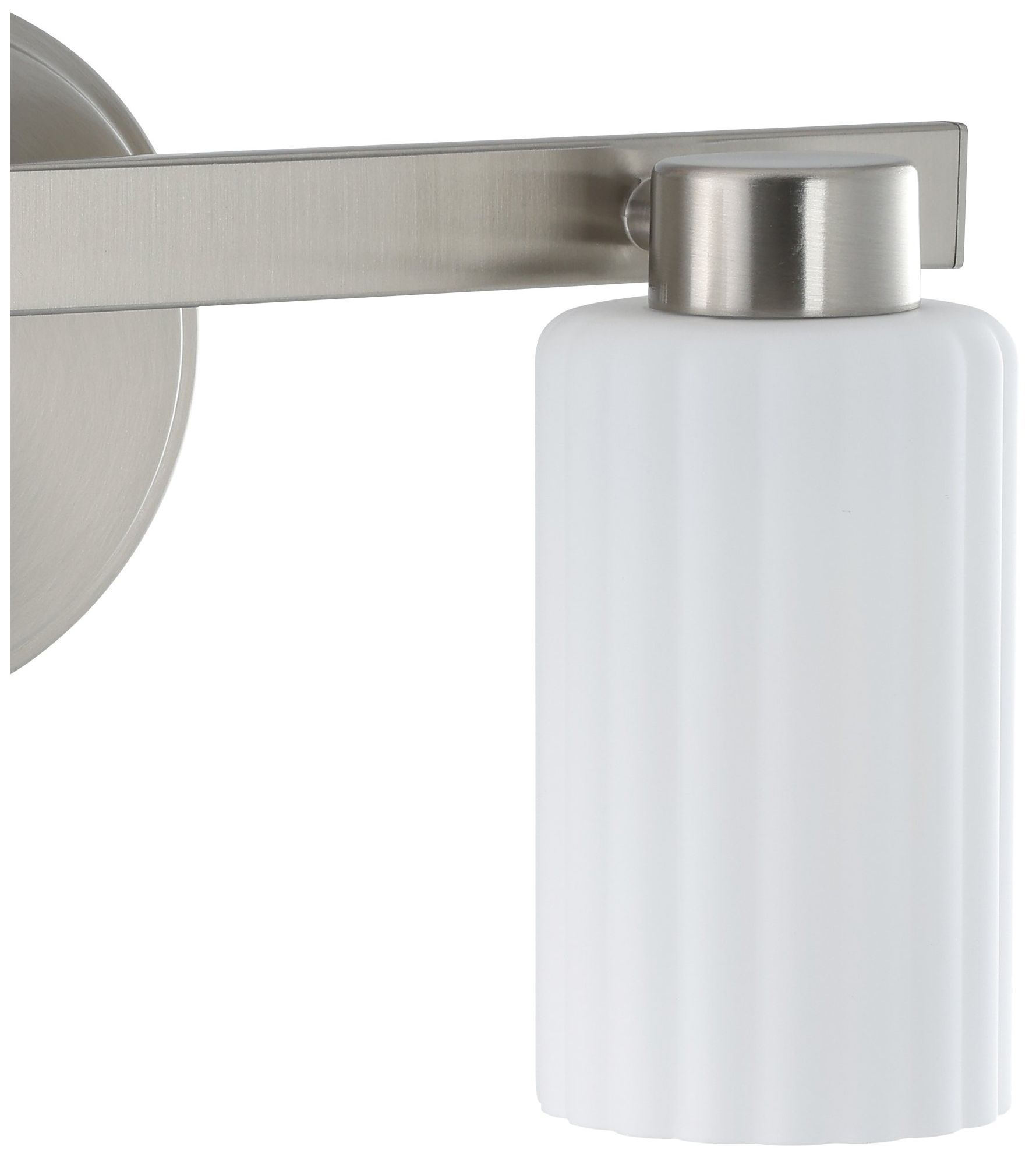 Image 5 Thesis Bedminster 14" Br. Nickel Vanity Light w/ Etched Opal Glass Shades more views