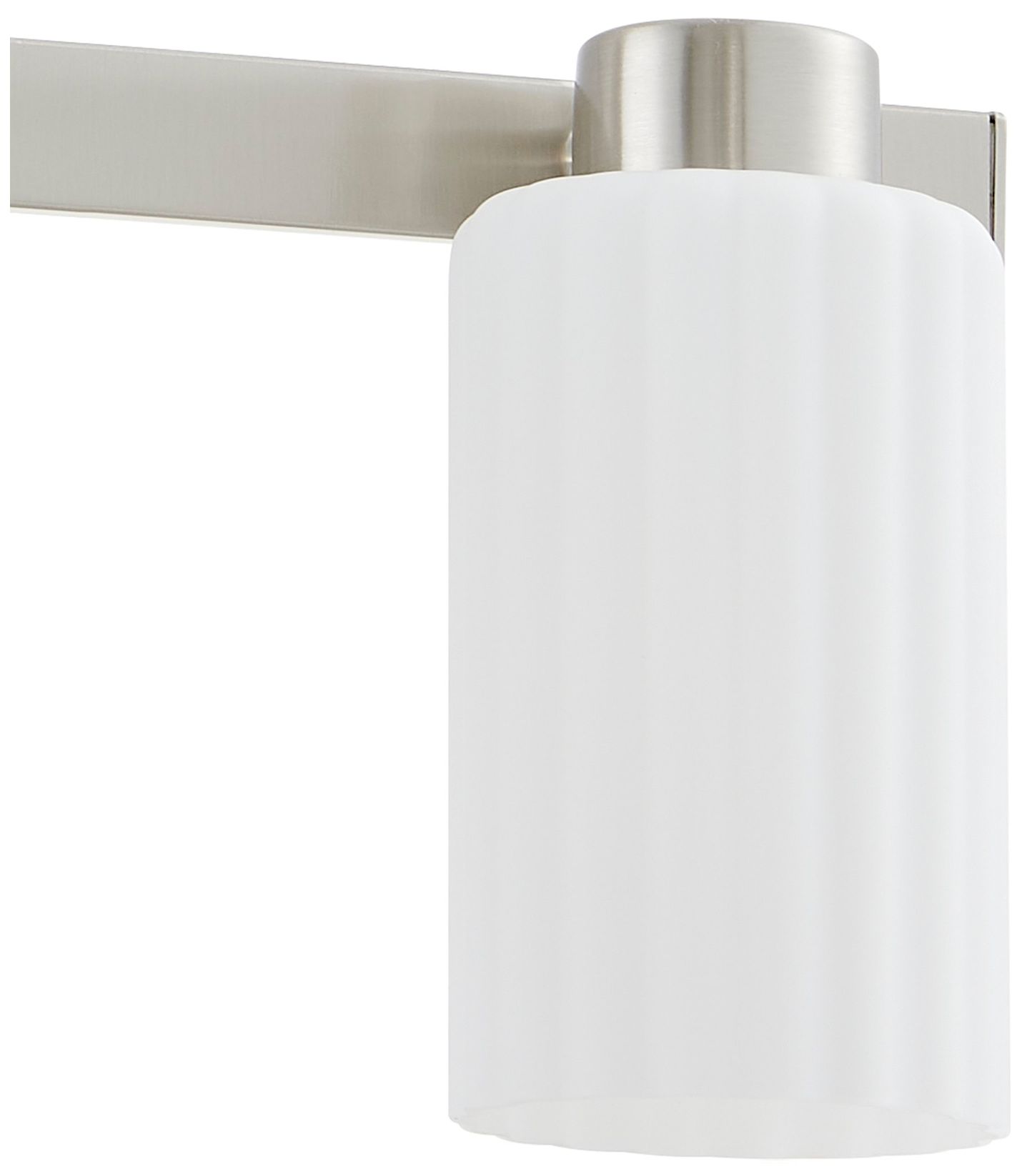 Image 5 Thesis Bedminster 14" Brushed Nickel Vanity Light, Clear Ribbed Glass more views