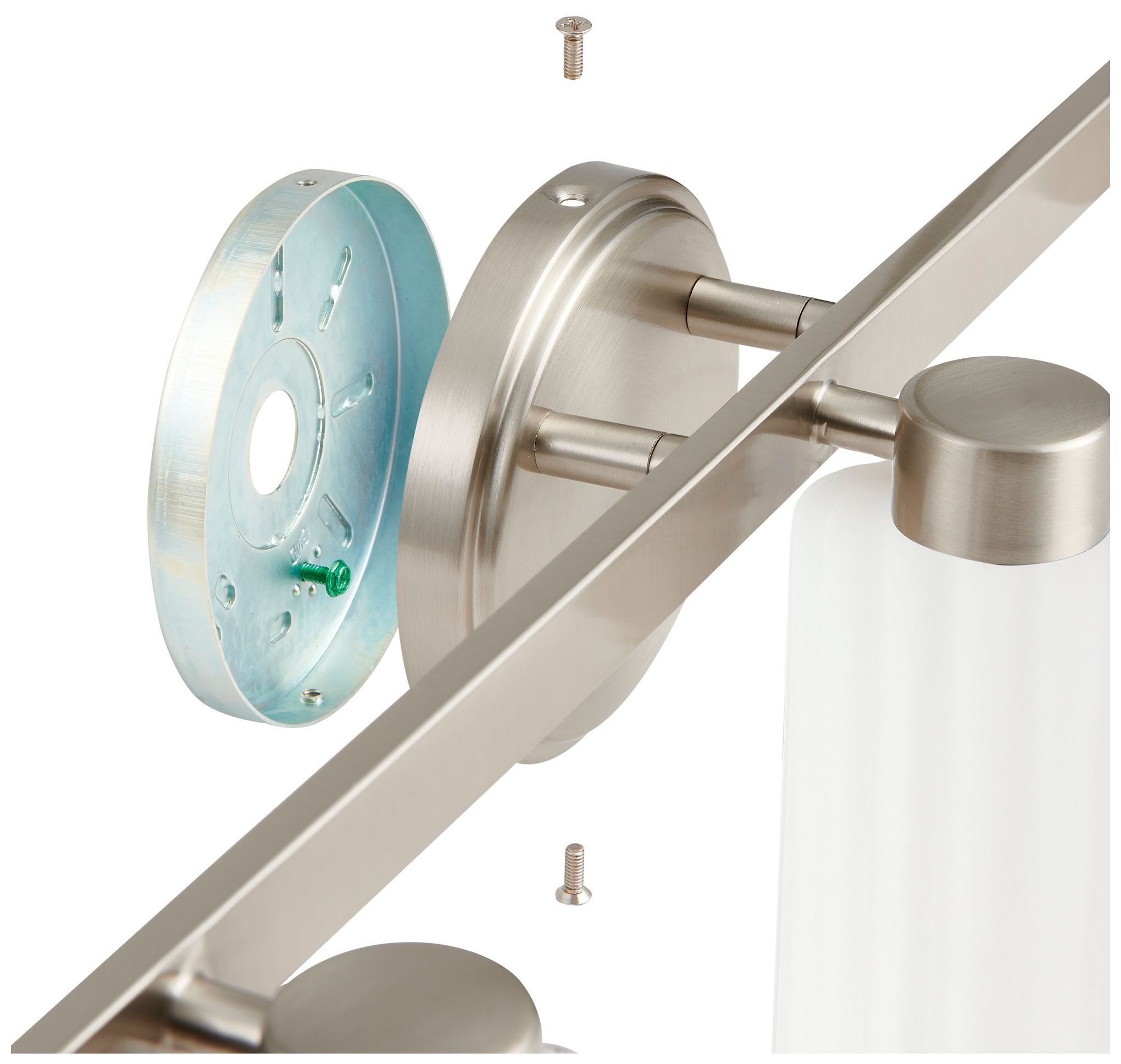 Image 6 Thesis Bedminster 14" Brushed Nickel Vanity Light, Clear Ribbed Glass more views