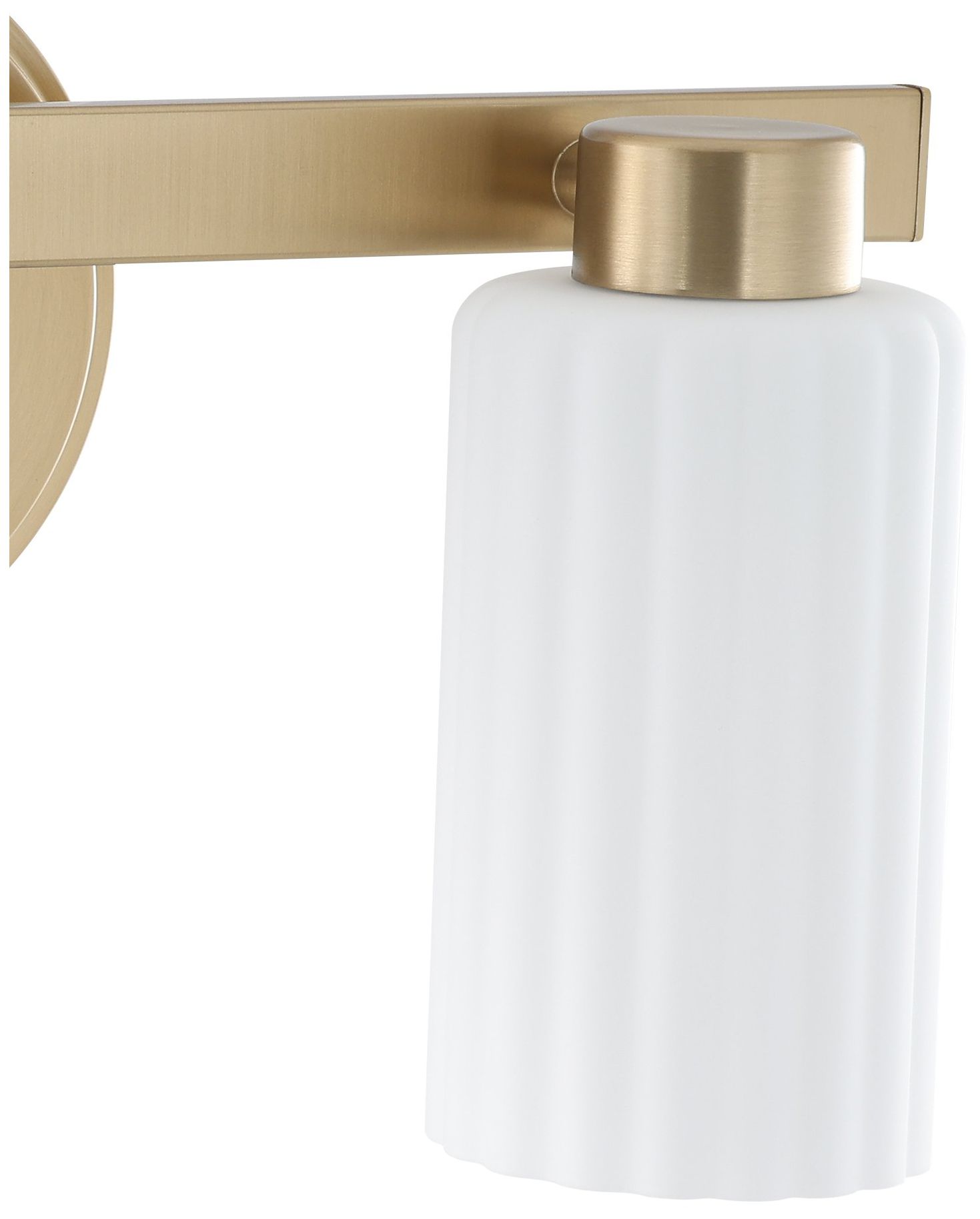 Image 5 Thesis Bedminster 14" Champagne Gold Vanity Light, Etched Opal Glass Shades more views