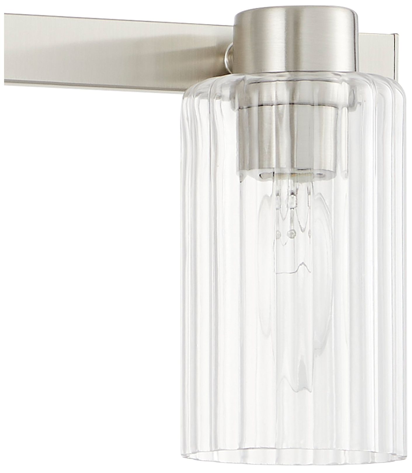 Image 7 Thesis Bedminster 24" Br. Nickel Vanity Lt w/ Clear Ribbed Glass more views