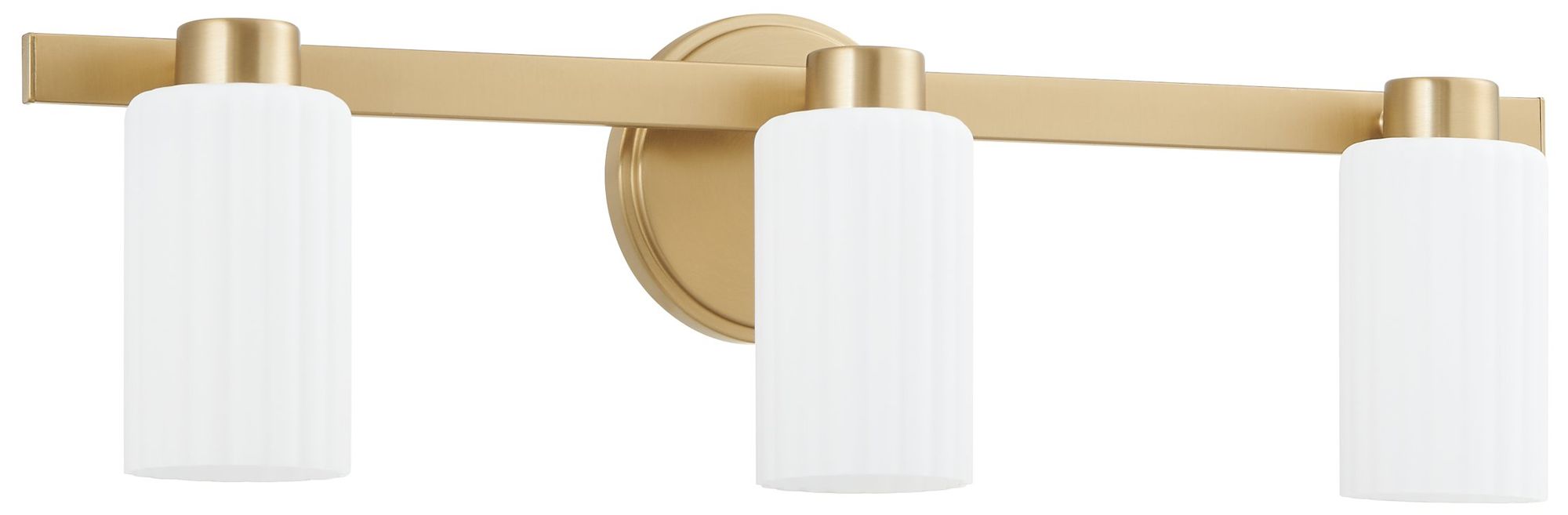 Thesis Bedminster 24" Champagne Gold Vanity Light, Etched Opal Glass Shades
