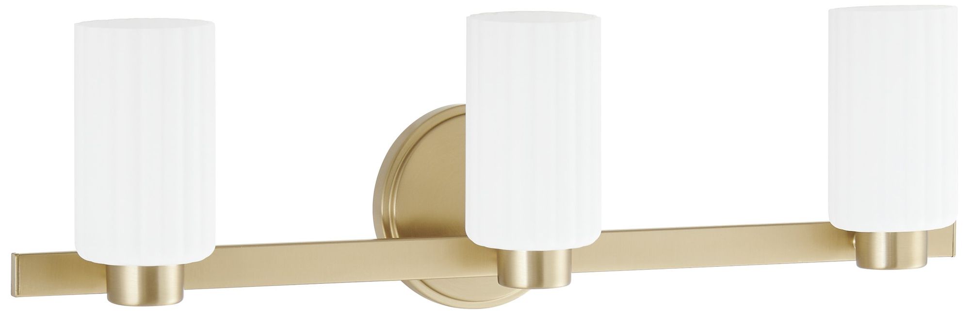 Image 3 Thesis Bedminster 24" Champagne Gold Vanity Light, Etched Opal Glass Shades more views