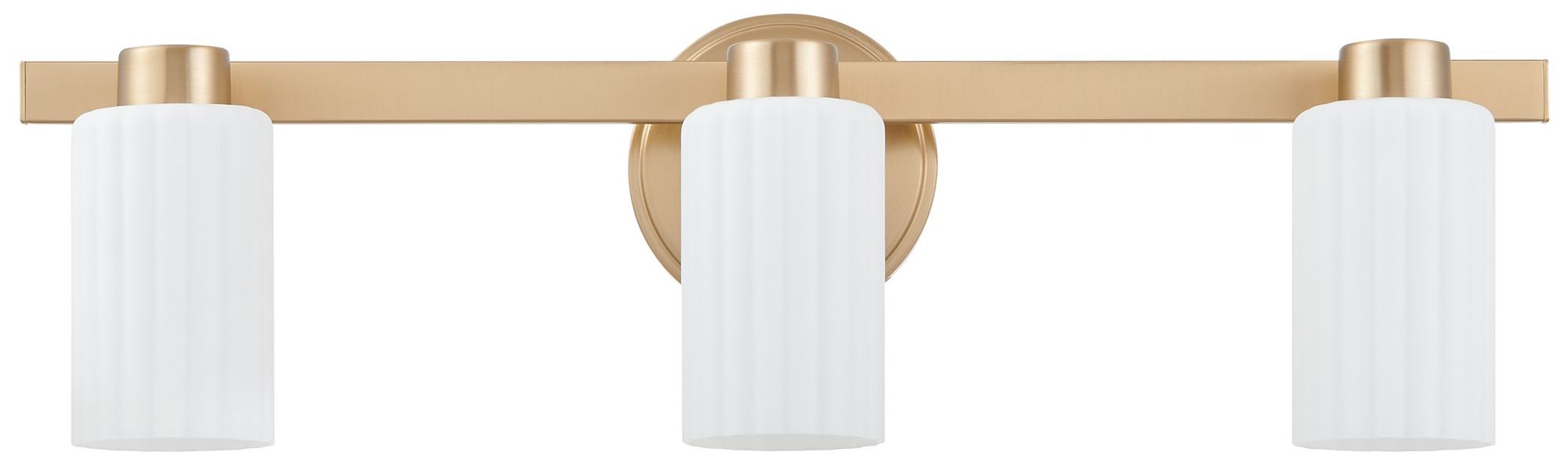 Image 4 Thesis Bedminster 24" Champagne Gold Vanity Light, Etched Opal Glass Shades more views