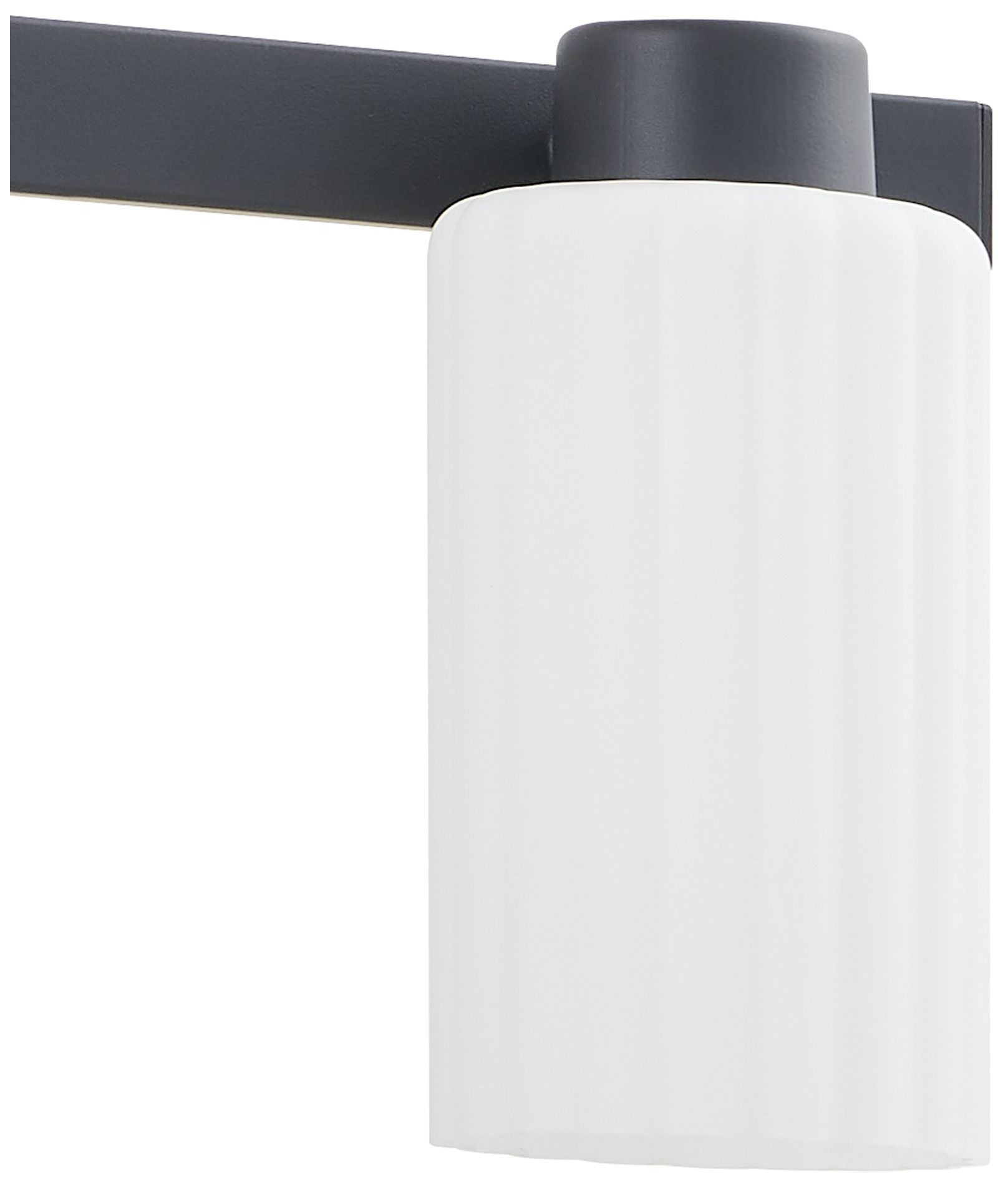 Image 5 Thesis Bedminster 24" Matte Black Vanity Light - Etched Opal Glass Shades more views