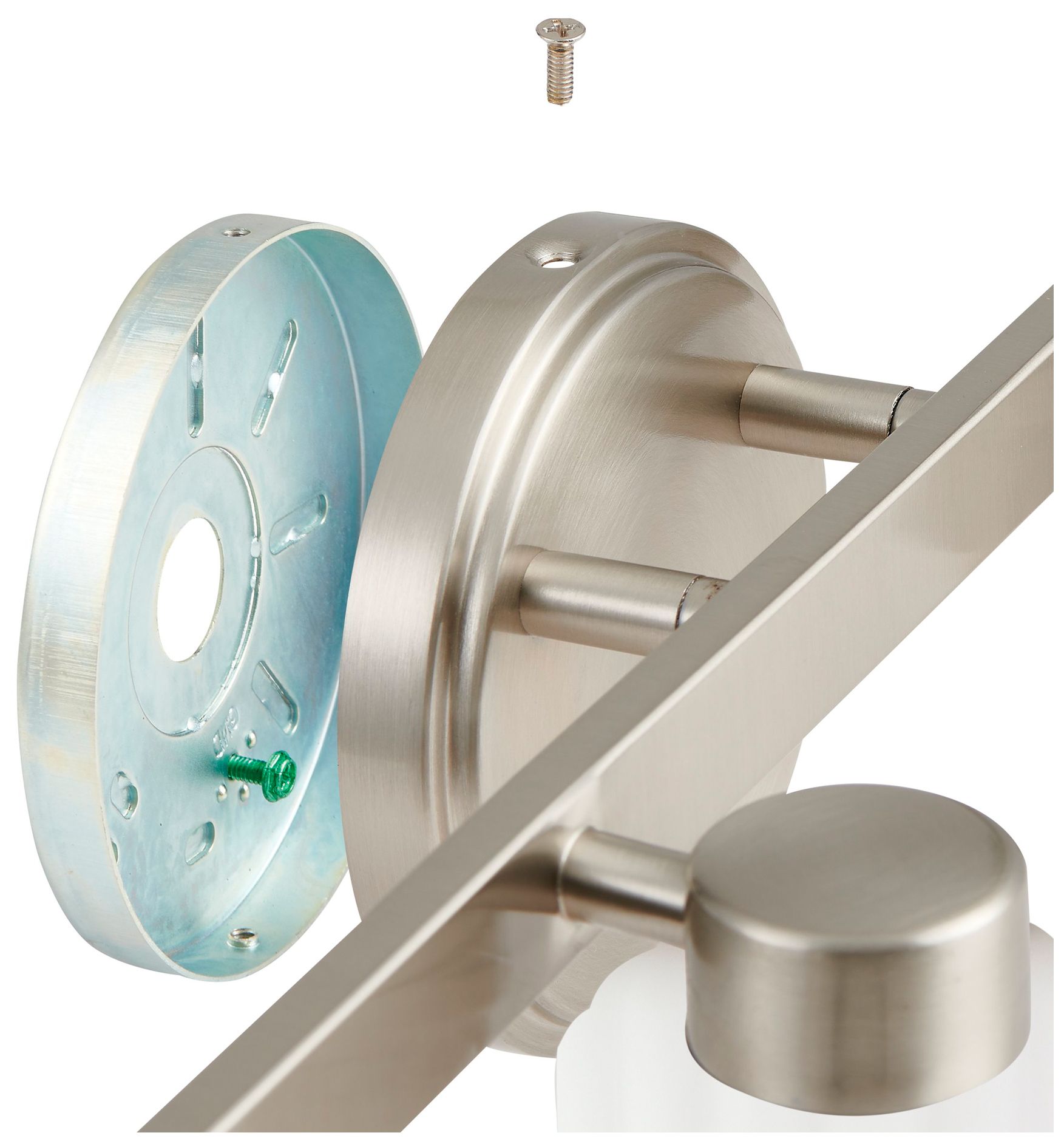 Image 6 Thesis Bedminster 30" Br. Nickel Vanity Light w/ Etched Opal Glass Shades more views