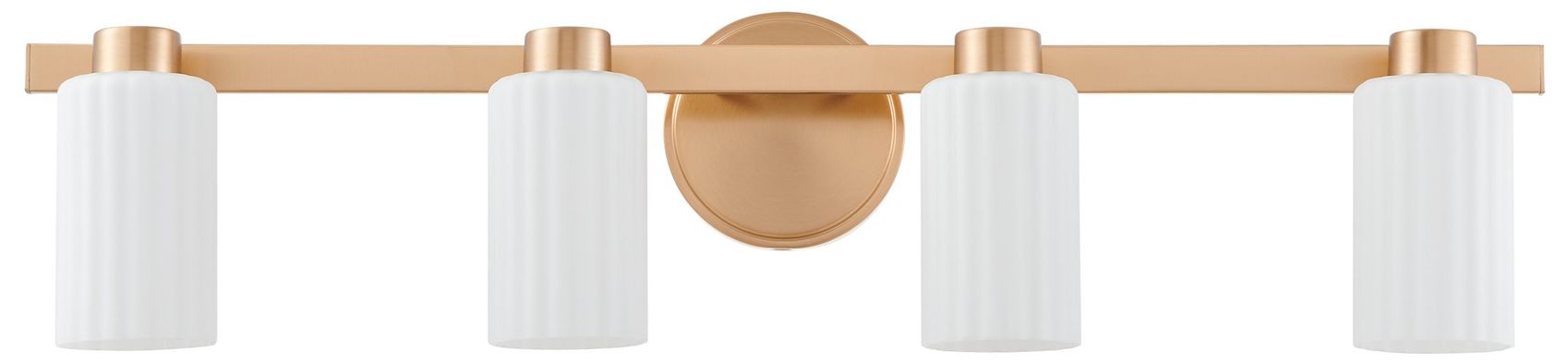 Image 4 Thesis Bedminster 30" Champagne Gold Vanity Light, Etched Opal Glass Shades more views