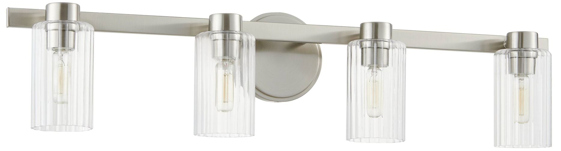 Image 3 Thesis Bedminster 30-inch Brushed Nickel Vanity Light - Clear Glass Shades more views