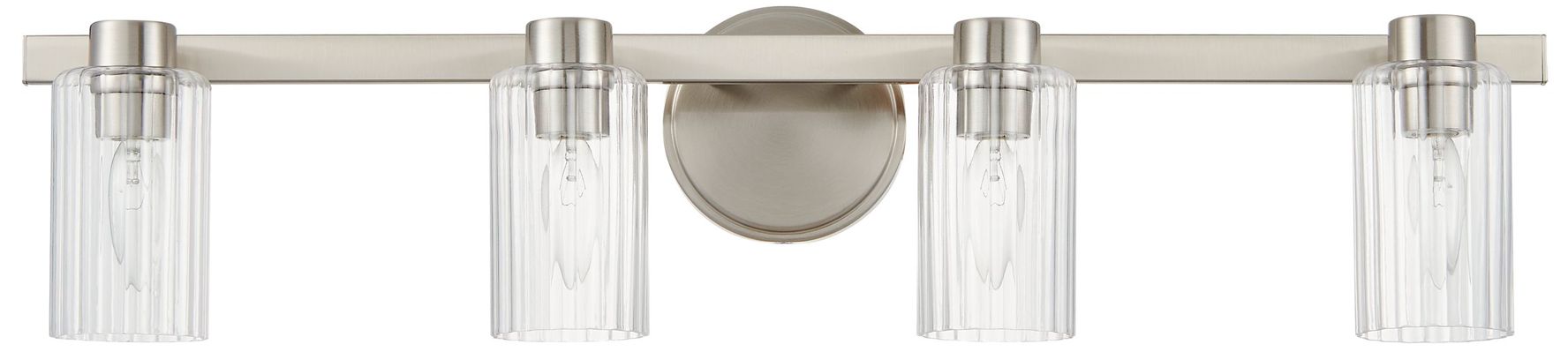 Image 5 Thesis Bedminster 30-inch Brushed Nickel Vanity Light - Clear Glass Shades more views