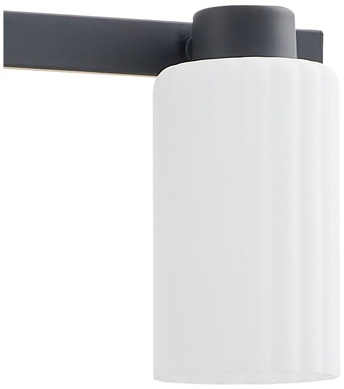 Image 5 Thesis Bedminster 30" Matte Black Vanity Light w/ Etched Opal Glass Shades more views