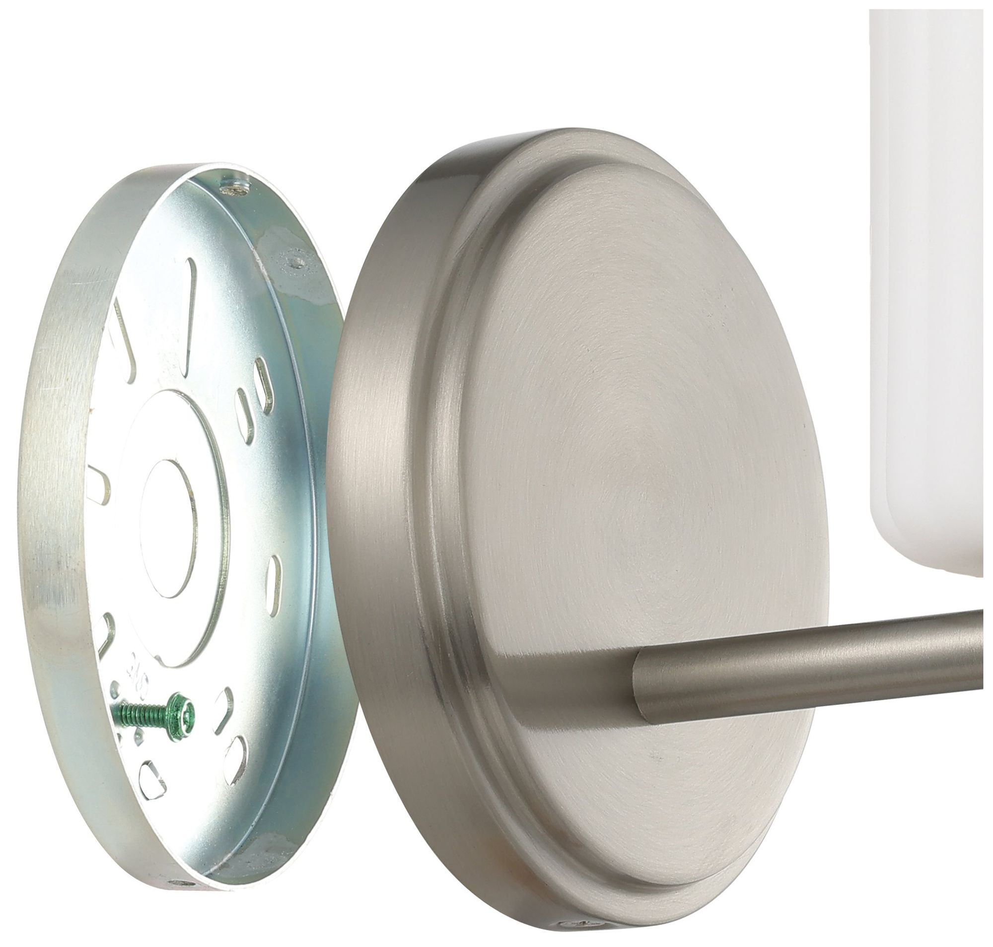 Image 6 Thesis Bedminster 5" Br. Nickel Vanity Light, Etched Opal Ribbed Glass more views