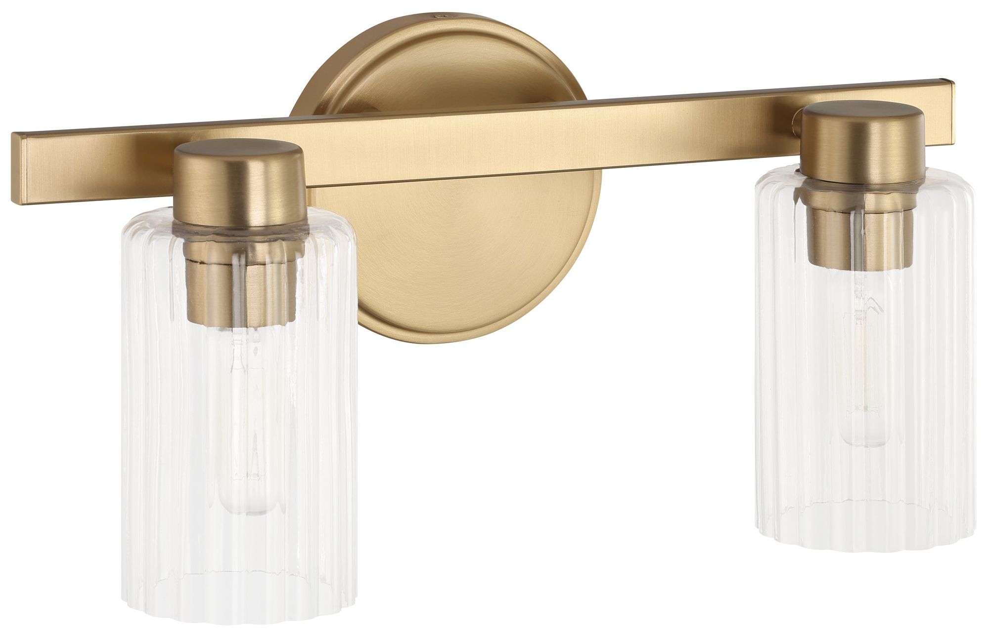 Thesis Bedminster 5" Br. Nickel Vanity Light, Etched Opal Ribbed Glass