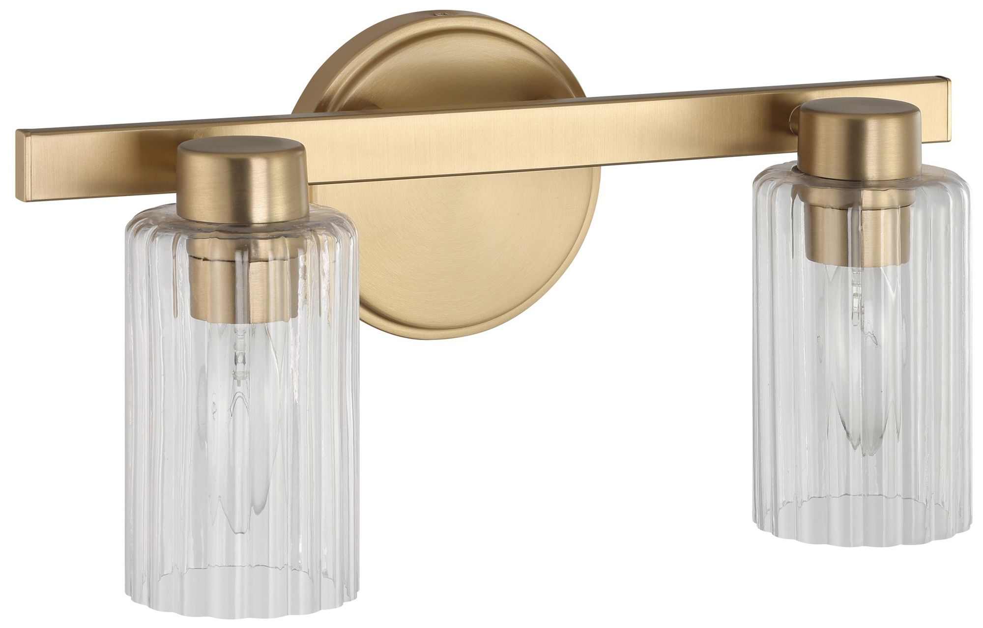 Image 3 Thesis Bedminster 5" Br. Nickel Vanity Light, Etched Opal Ribbed Glass more views
