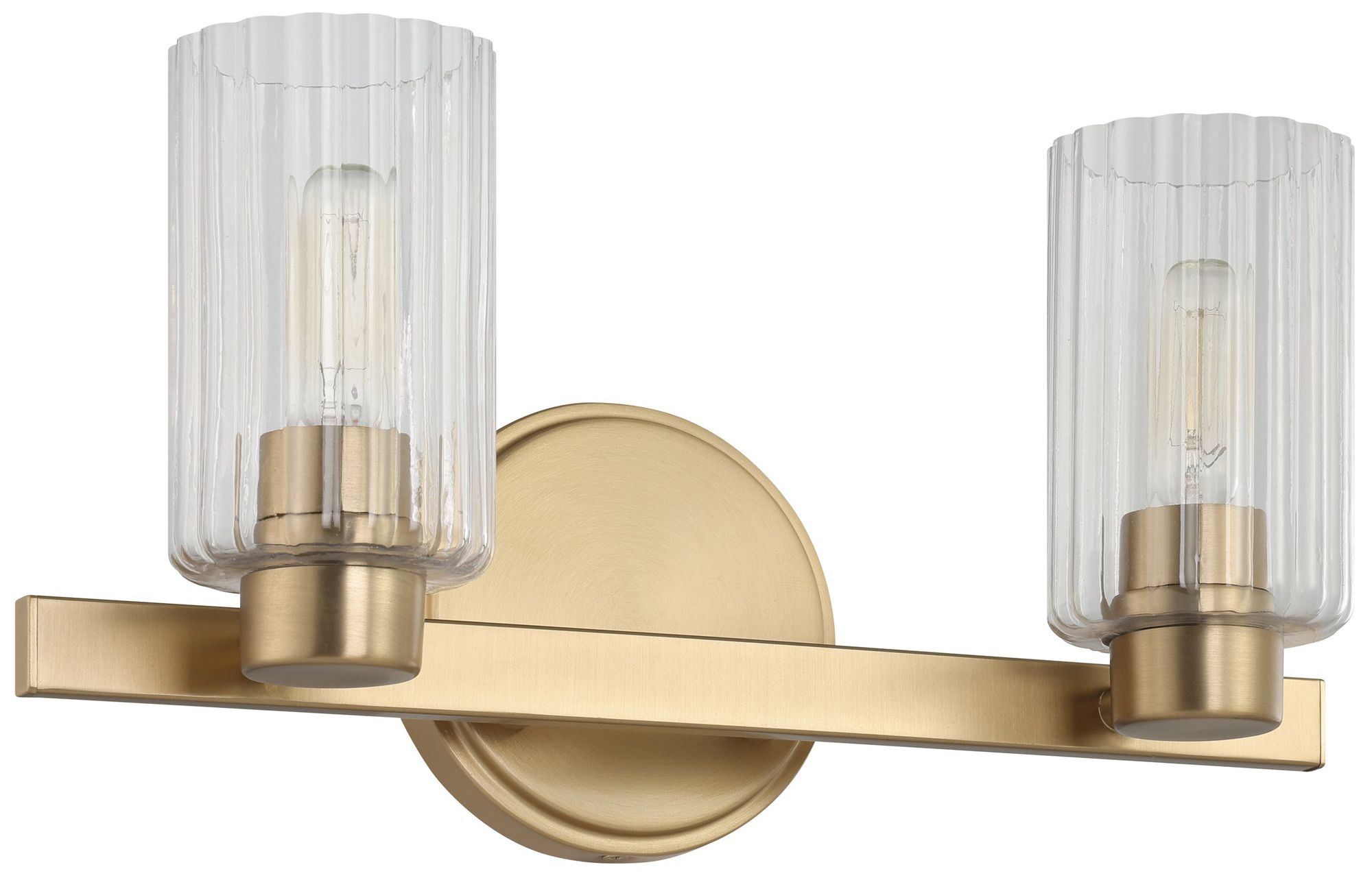 Image 4 Thesis Bedminster 5" Br. Nickel Vanity Light, Etched Opal Ribbed Glass more views