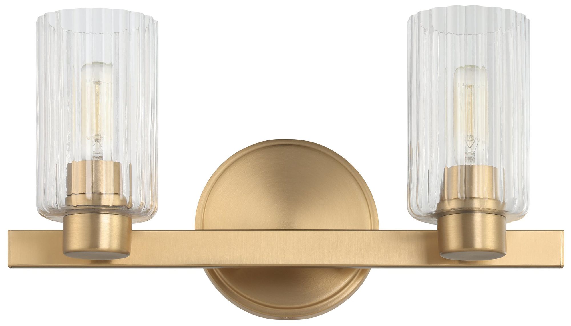 Image 5 Thesis Bedminster 5" Br. Nickel Vanity Light, Etched Opal Ribbed Glass more views