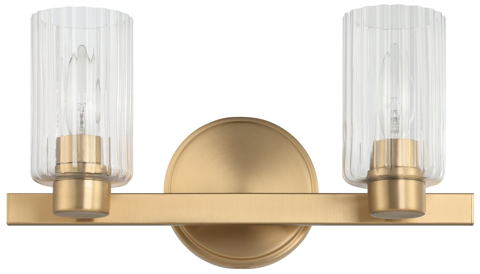 Image 6 Thesis Bedminster 5" Br. Nickel Vanity Light, Etched Opal Ribbed Glass more views