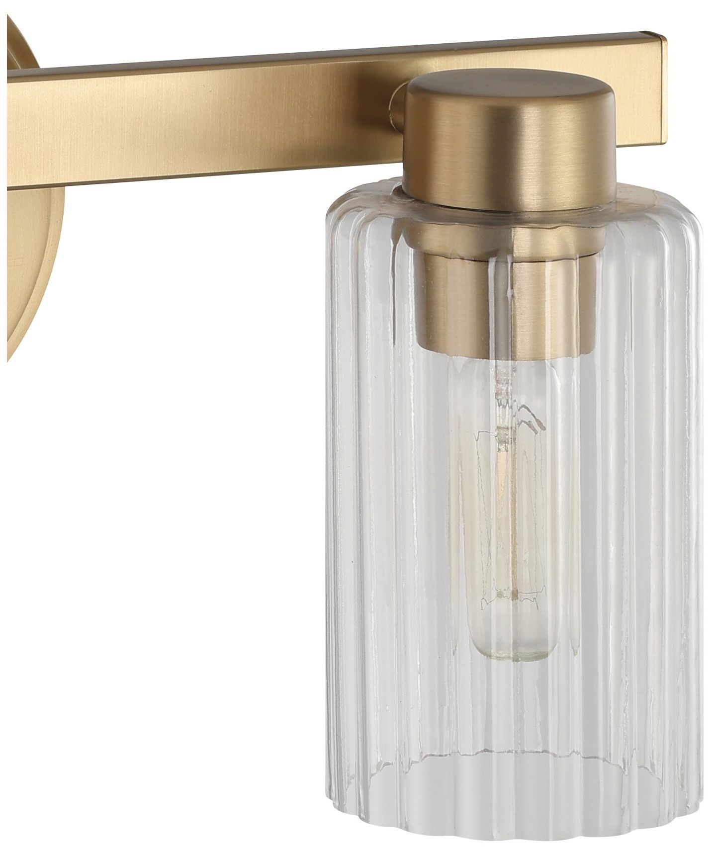 Image 7 Thesis Bedminster 5" Br. Nickel Vanity Light, Etched Opal Ribbed Glass more views