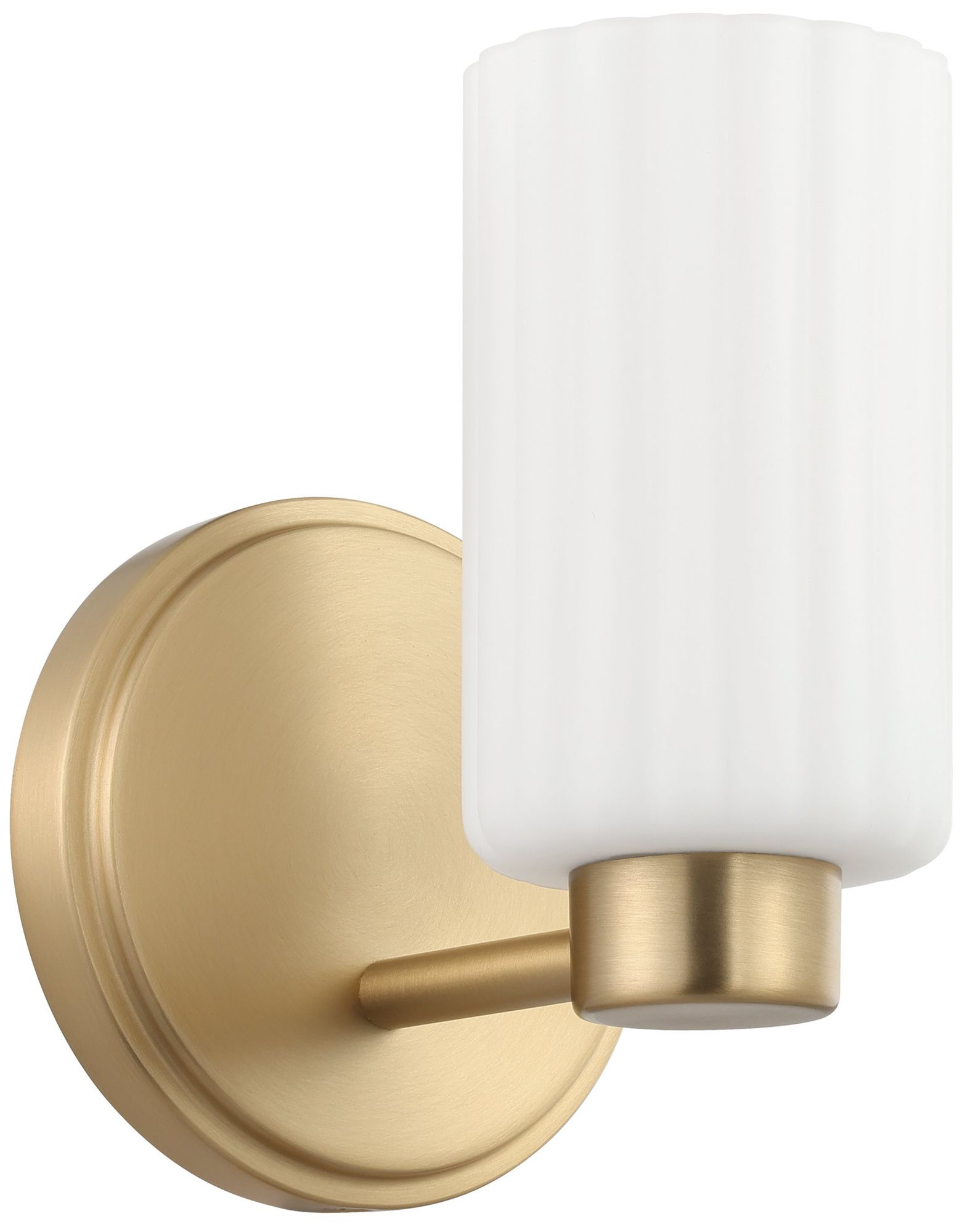 Thesis Bedminster 5" Champagne Gold Vanity Light, Etched Glass Shade