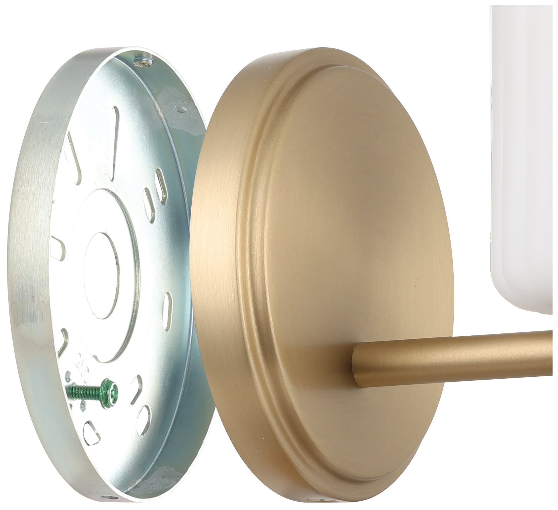 Image 6 Thesis Bedminster 5" Champagne Gold Vanity Light, Etched Glass Shade more views