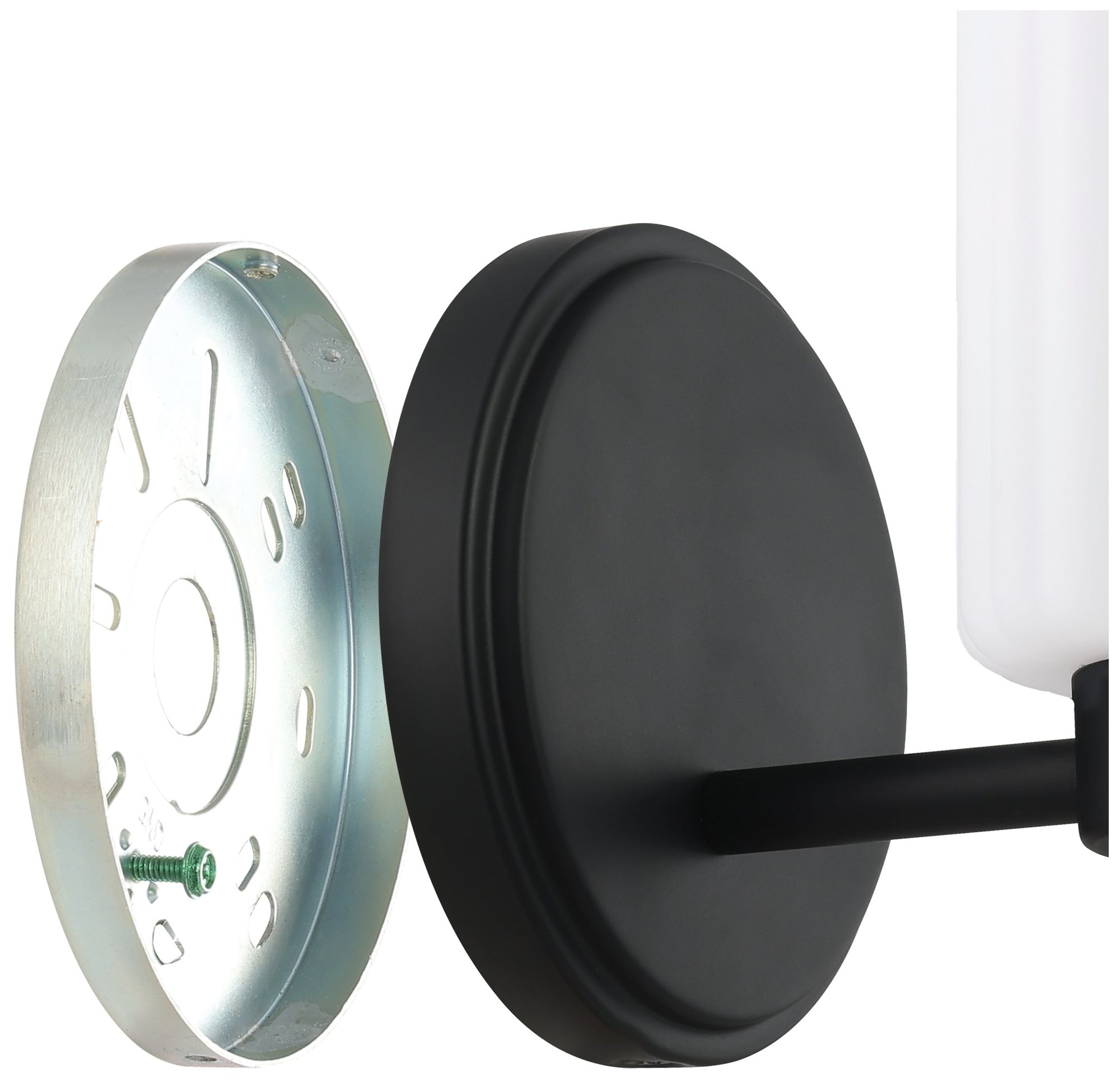 Image 6 Thesis Bedminster 5" Matte Black Vanity Light w/ Clear Ribbed Glass Shade more views