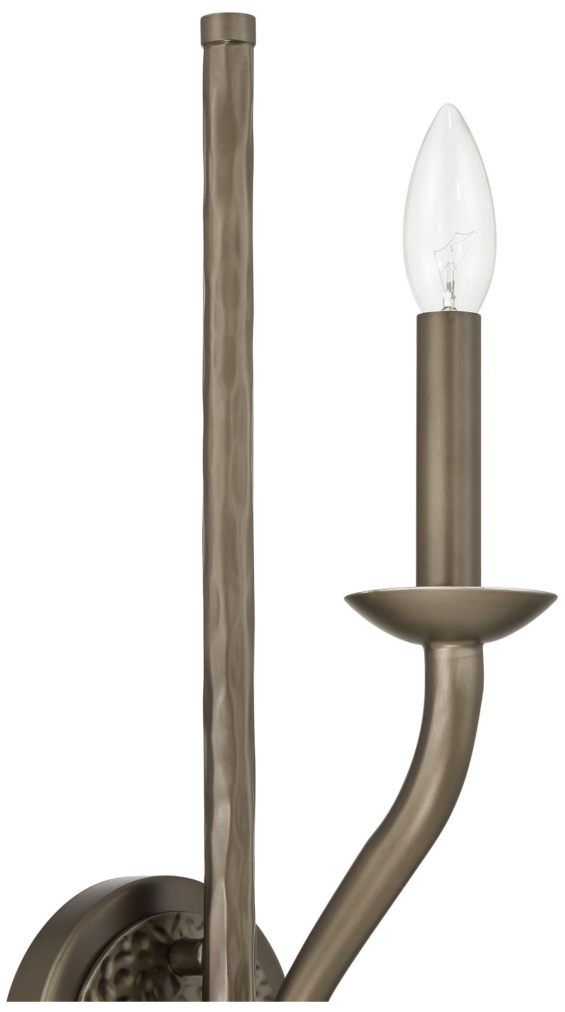 Image 5 Thesis Bethany 19" Forged Bronze Wall Sconce w/ Natural Linen Shade more views