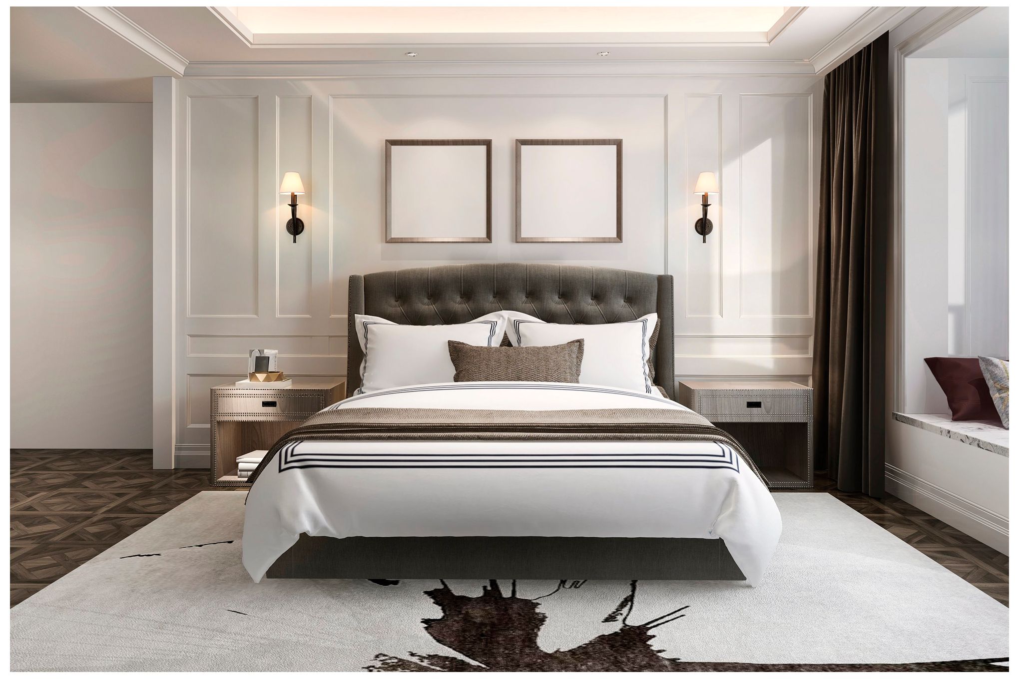 Image 7 Thesis Bethany 19" Forged Bronze Wall Sconce w/ Natural Linen Shade more views