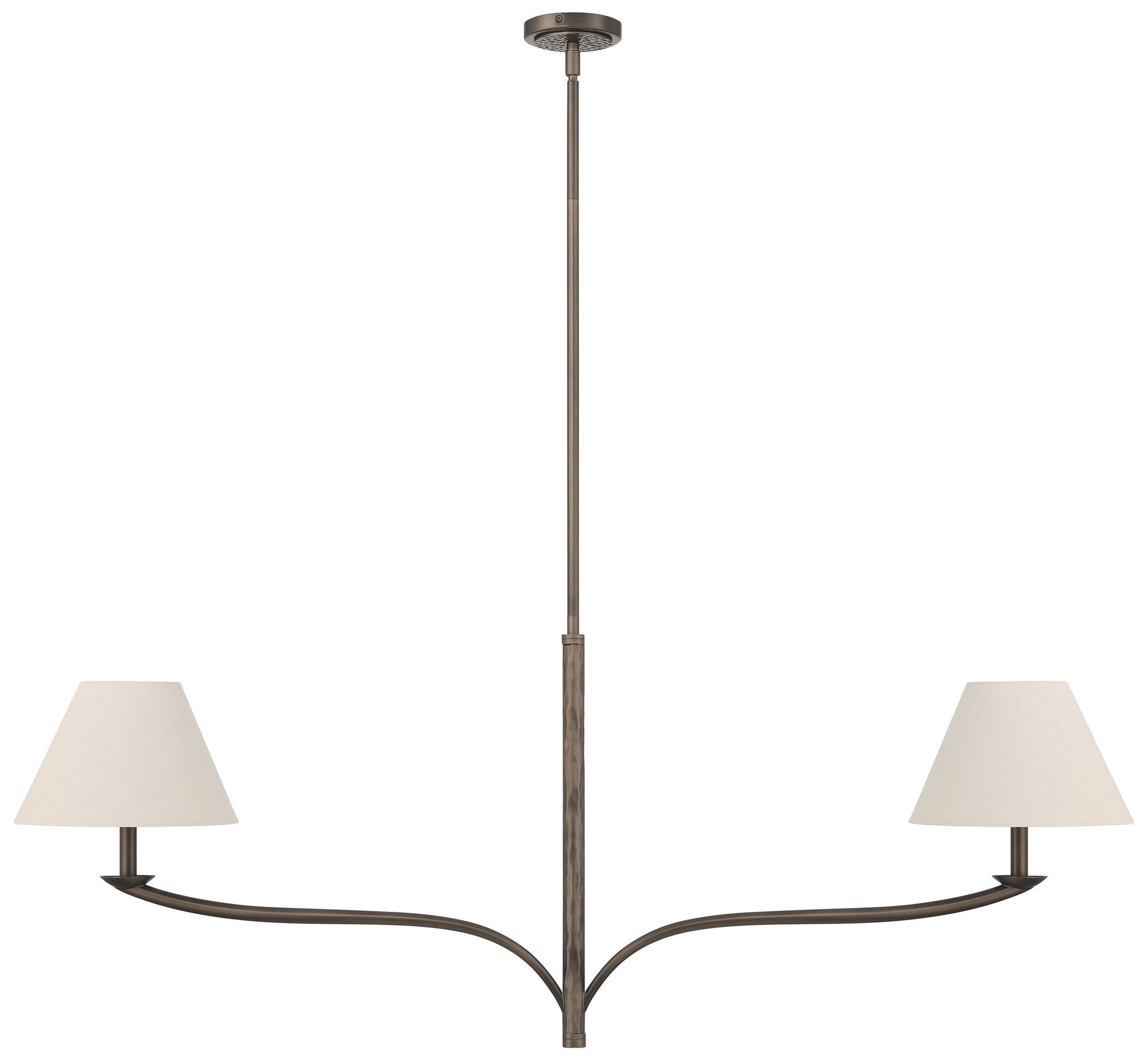 Image 3 Thesis Bethany 56" 2 Light Forged Bronze Linear Chandelier more views