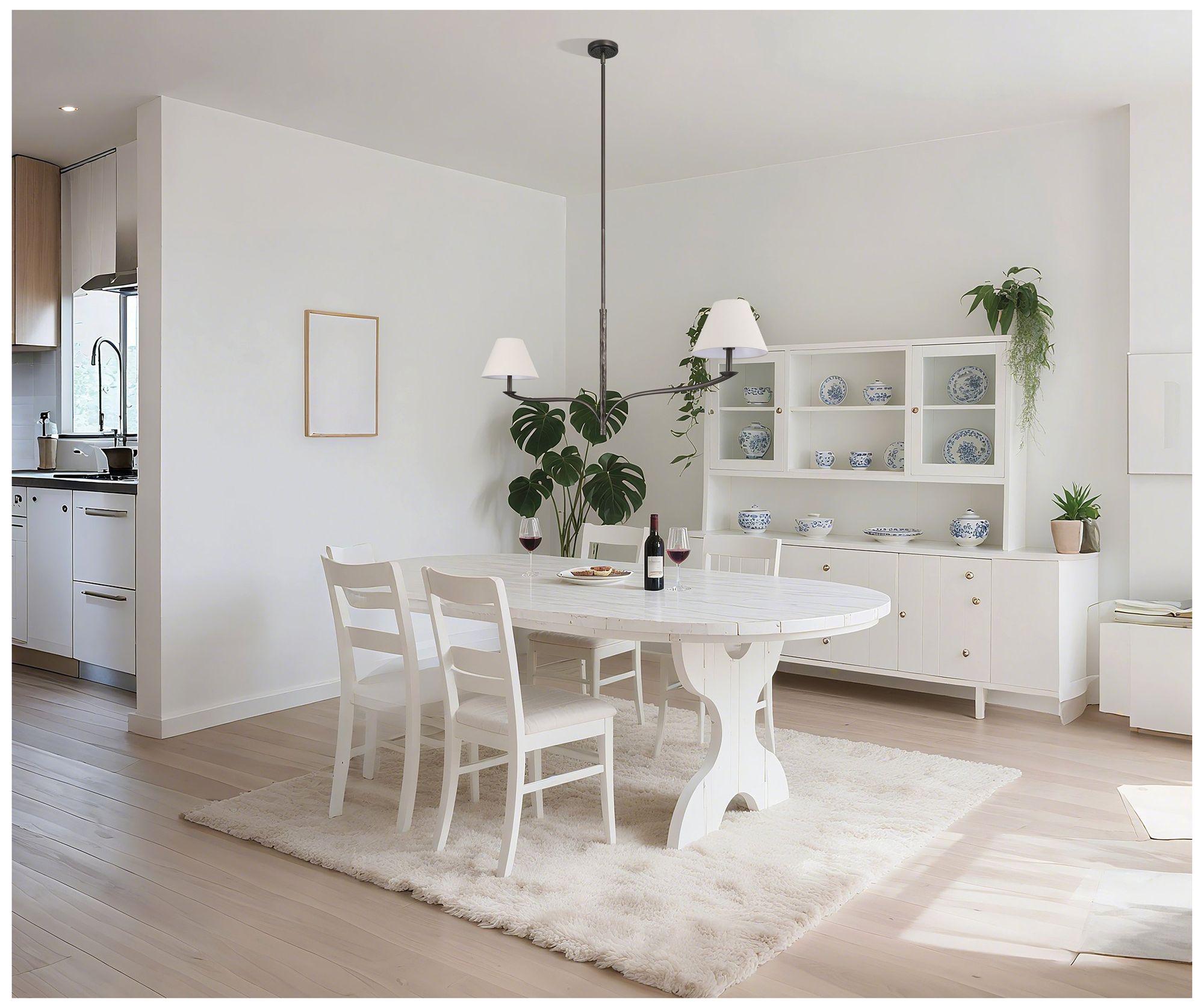 Thesis Bethany 56" 2 Light Forged Bronze Linear Chandelier