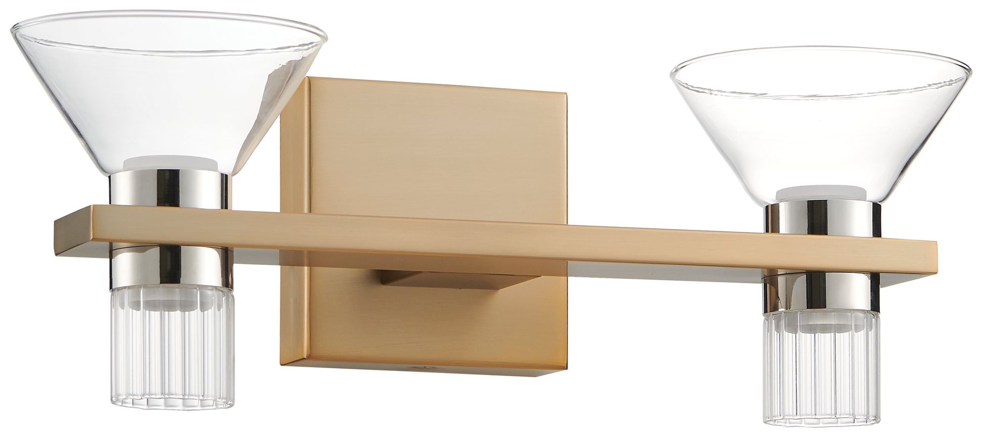 Thesis Blake 16" Champagne Gold and Polished Nickel 5CCT LED Vanity Light