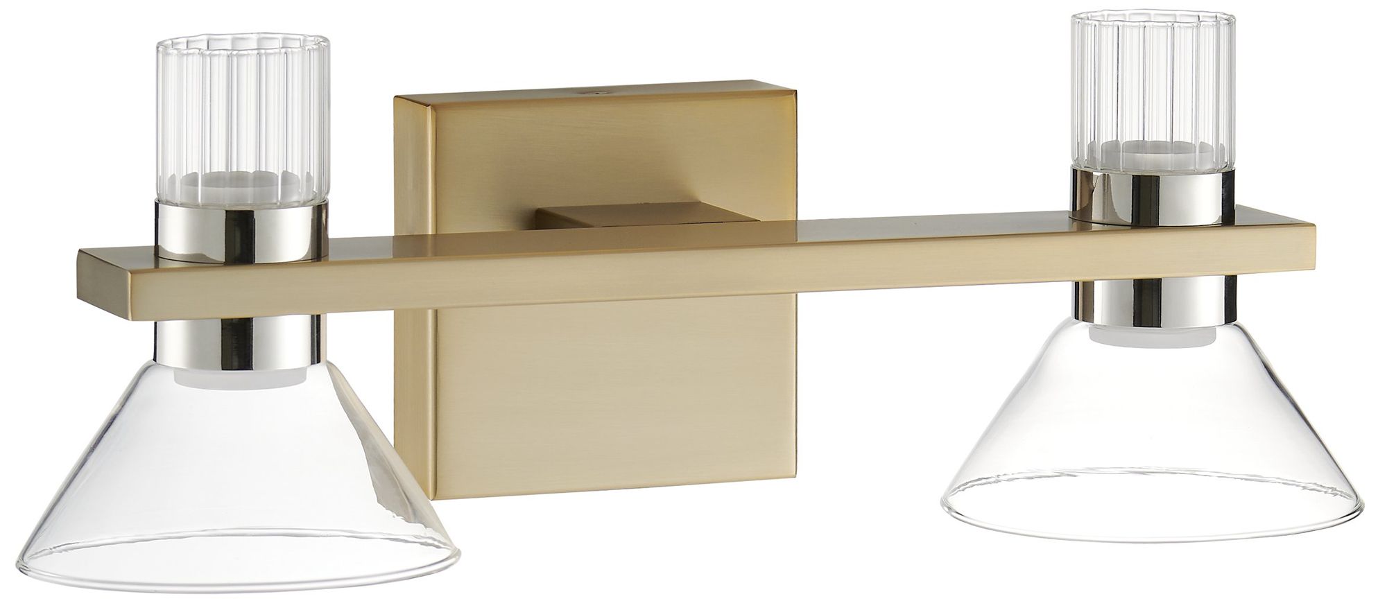 Image 3 Thesis Blake 16" Champagne Gold and Polished Nickel 5CCT LED Vanity Light more views