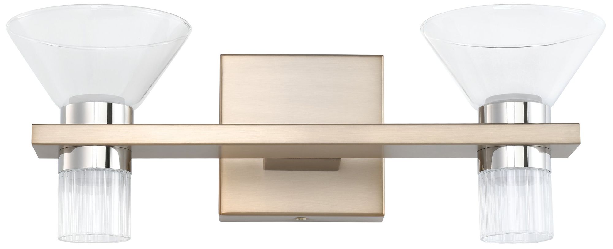 Image 4 Thesis Blake 16" Champagne Gold and Polished Nickel 5CCT LED Vanity Light more views